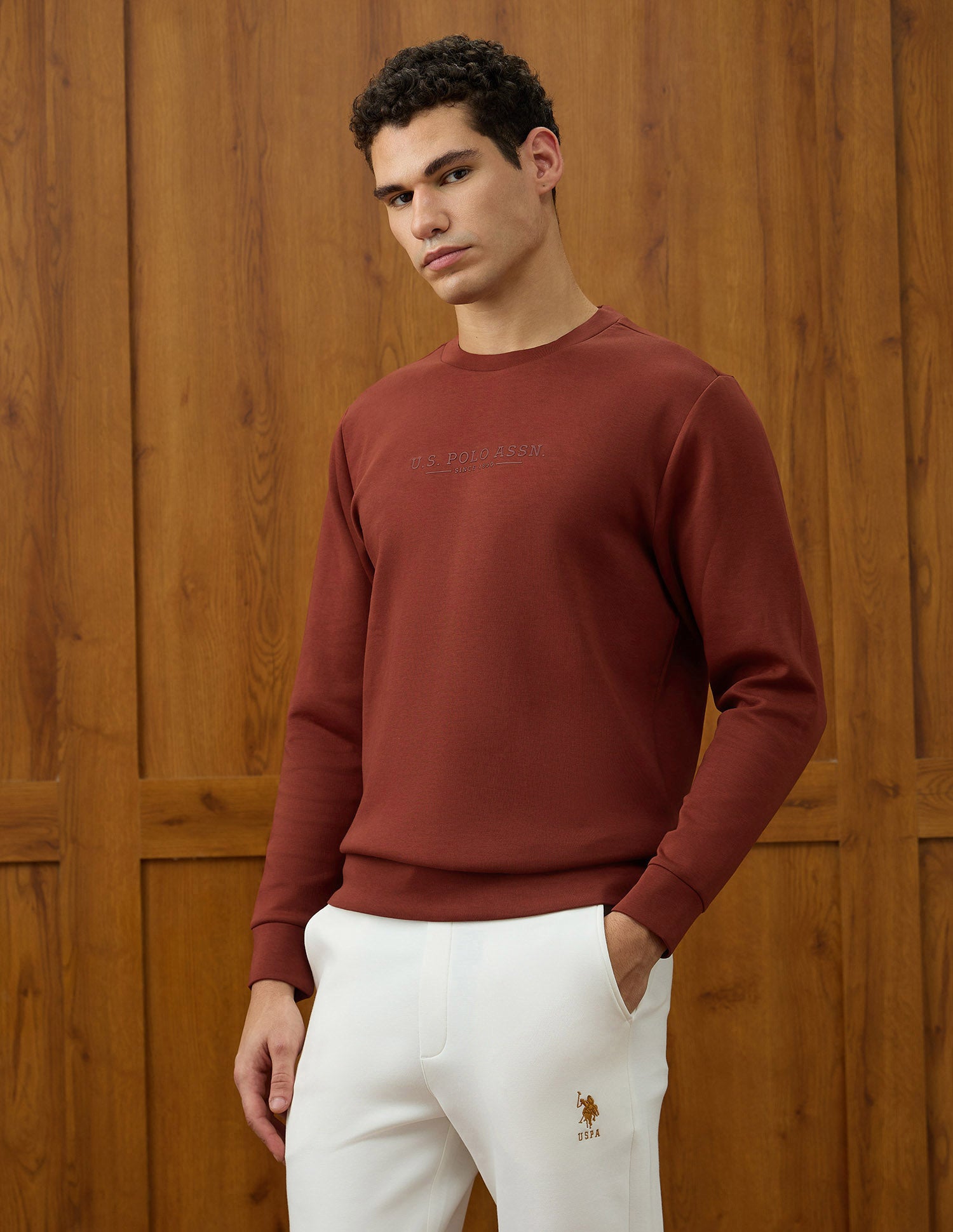 Regular Fit Varsity Theatre Sweatshirt Rust - U.S. POLO ASSN. | Large