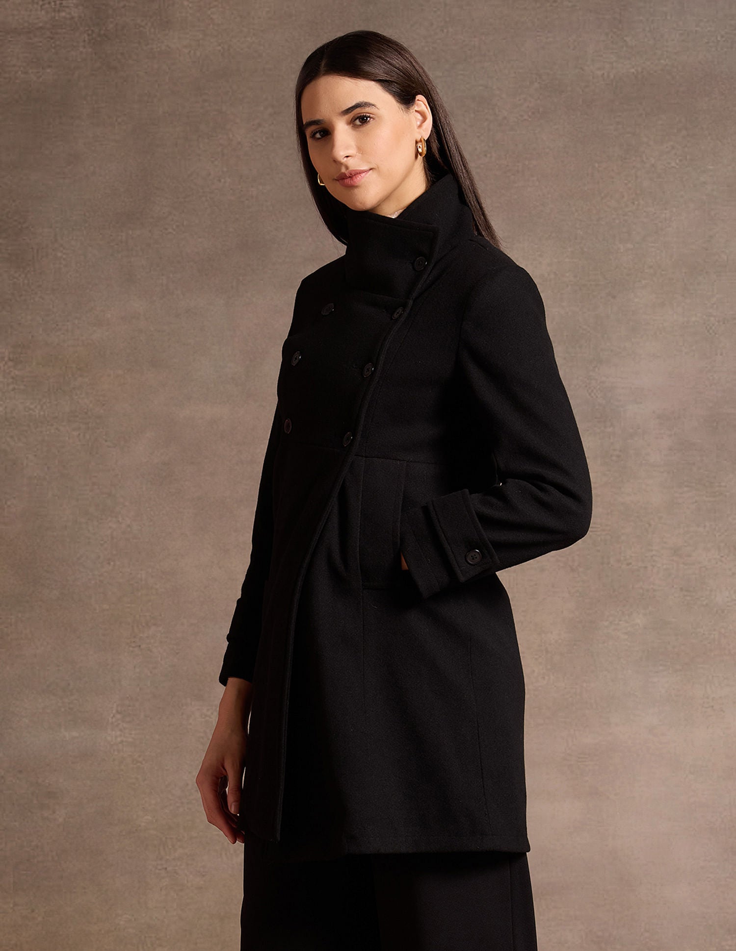 Double Breasted Felt Jacket Black - U.S. POLO ASSN. | Large