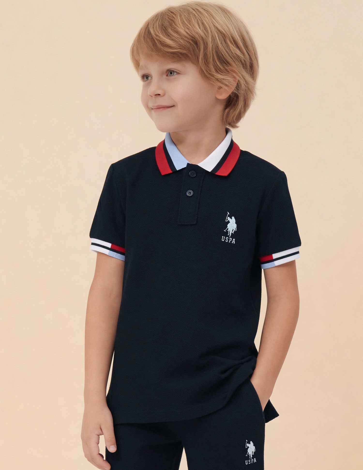 Solid Regular Fit Polo Shirt Navy - U.S. Polo Assn. India | Large