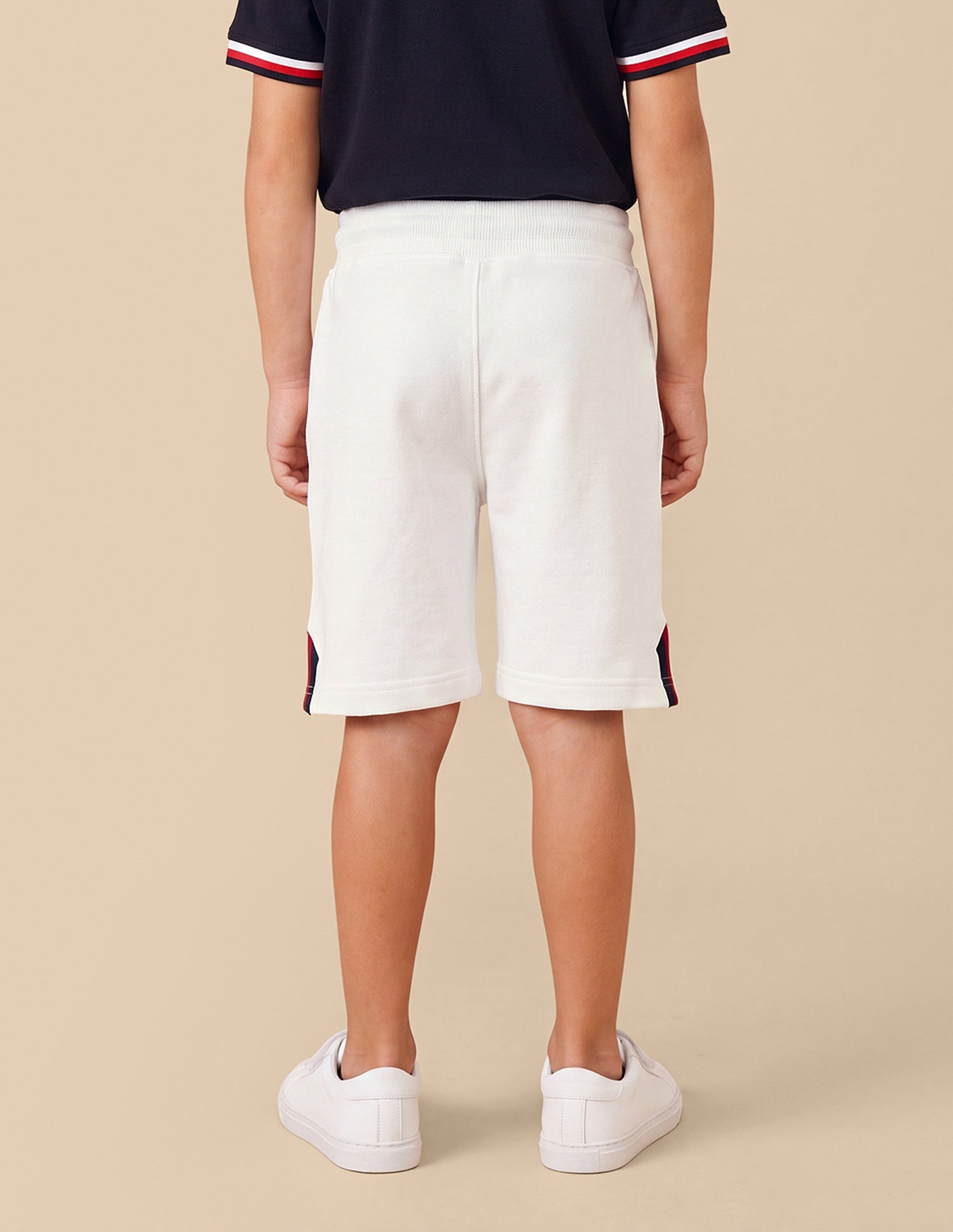 Solid Mid Rise Shorts Off White - U.S. Polo Assn. India | Large