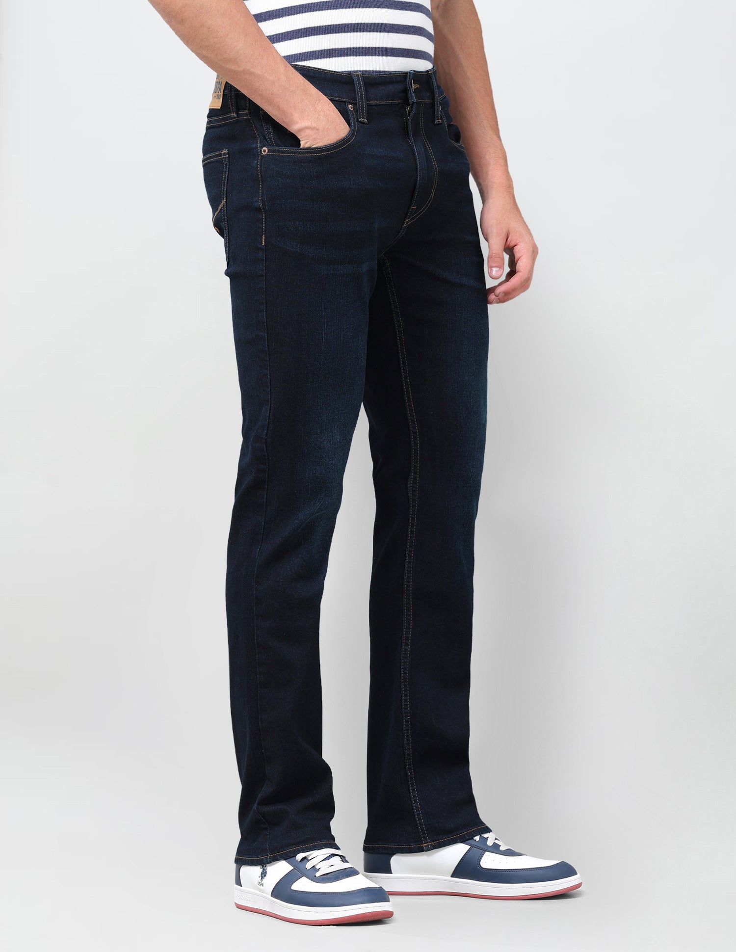 Harold Slim Straight Fit Blue Jeans Dark Indigo - U.S. Polo Assn. India | Large