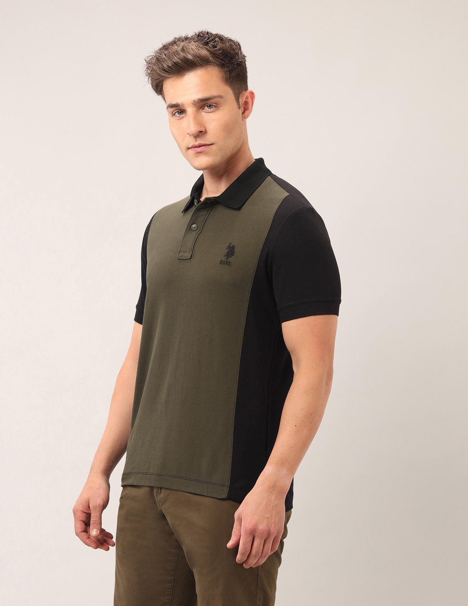 Pure Cotton Outdoor Polo Shirt Olive - U.S. Polo Assn. India | Large