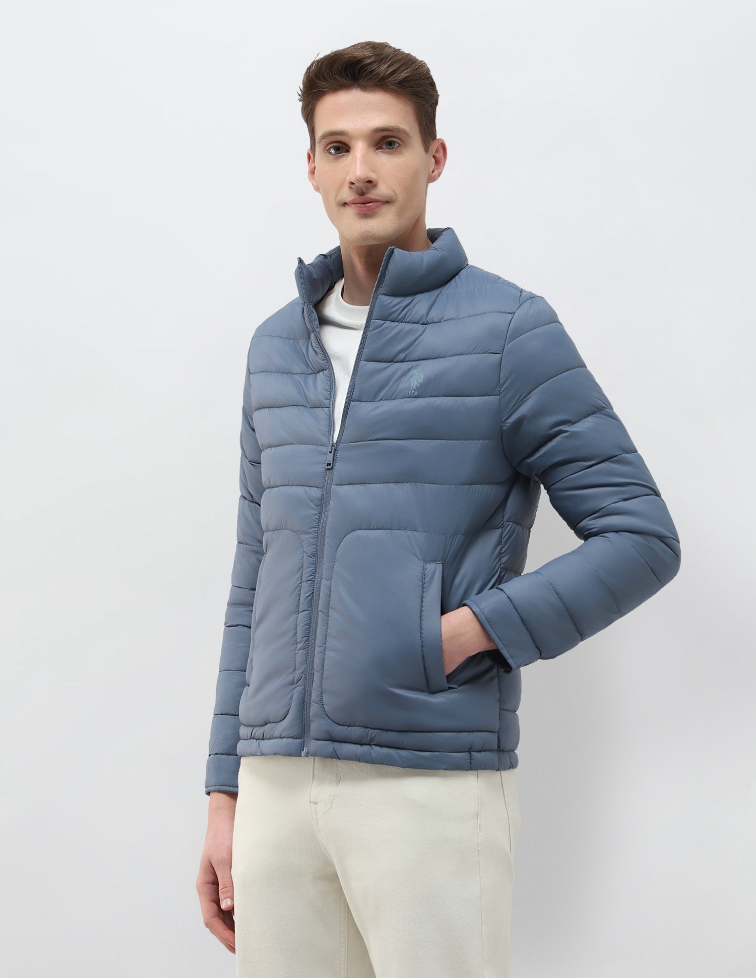 Packable Puffer Jacket Blue - U.S. Polo Assn. India | Large
