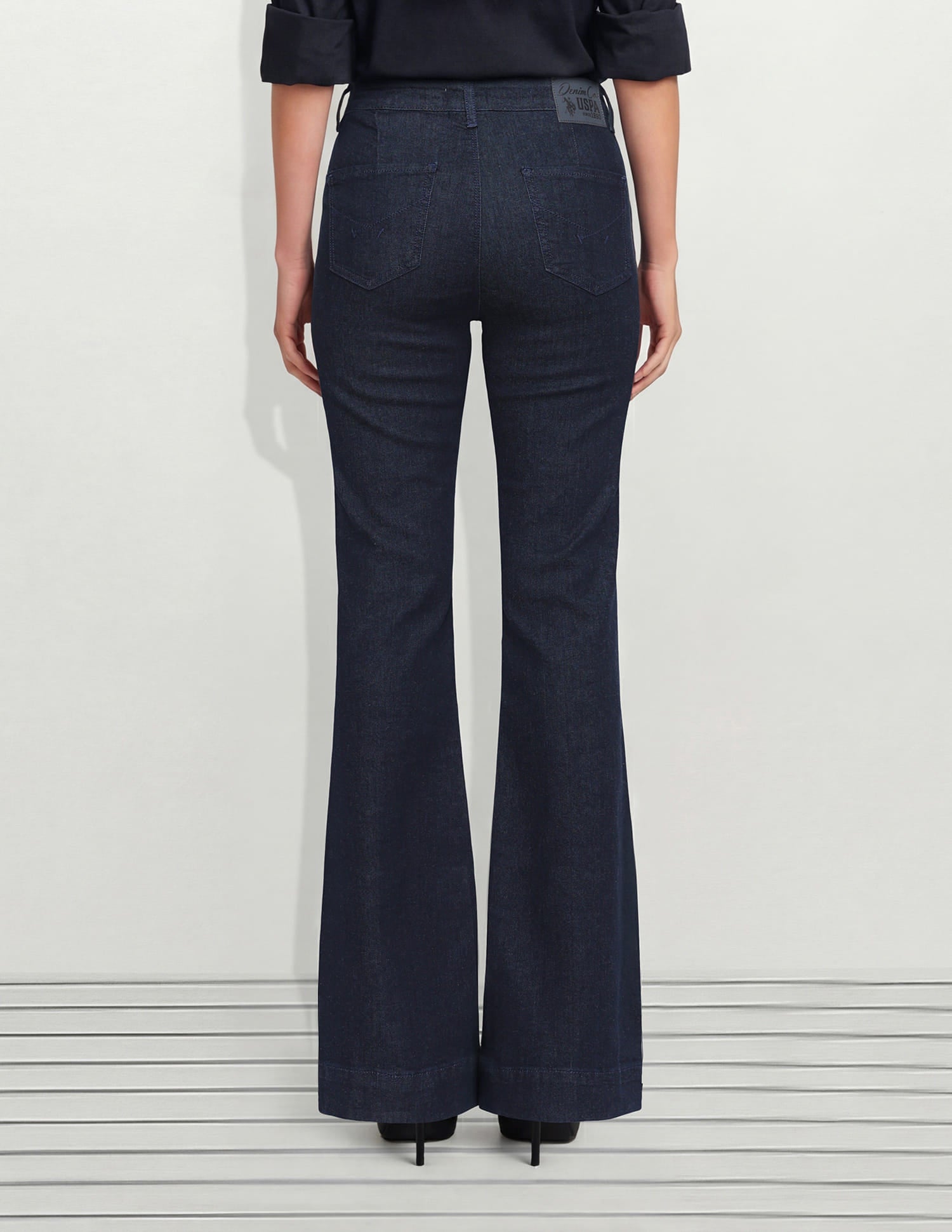 High Rise Flared Fit Jeans Blue - U.S. Polo Assn. India | Large