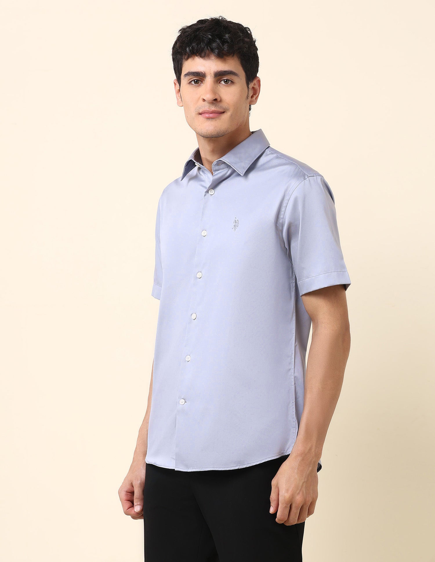 Solid Tailored Fit Shirt Grey - U.S. POLO ASSN. | Large