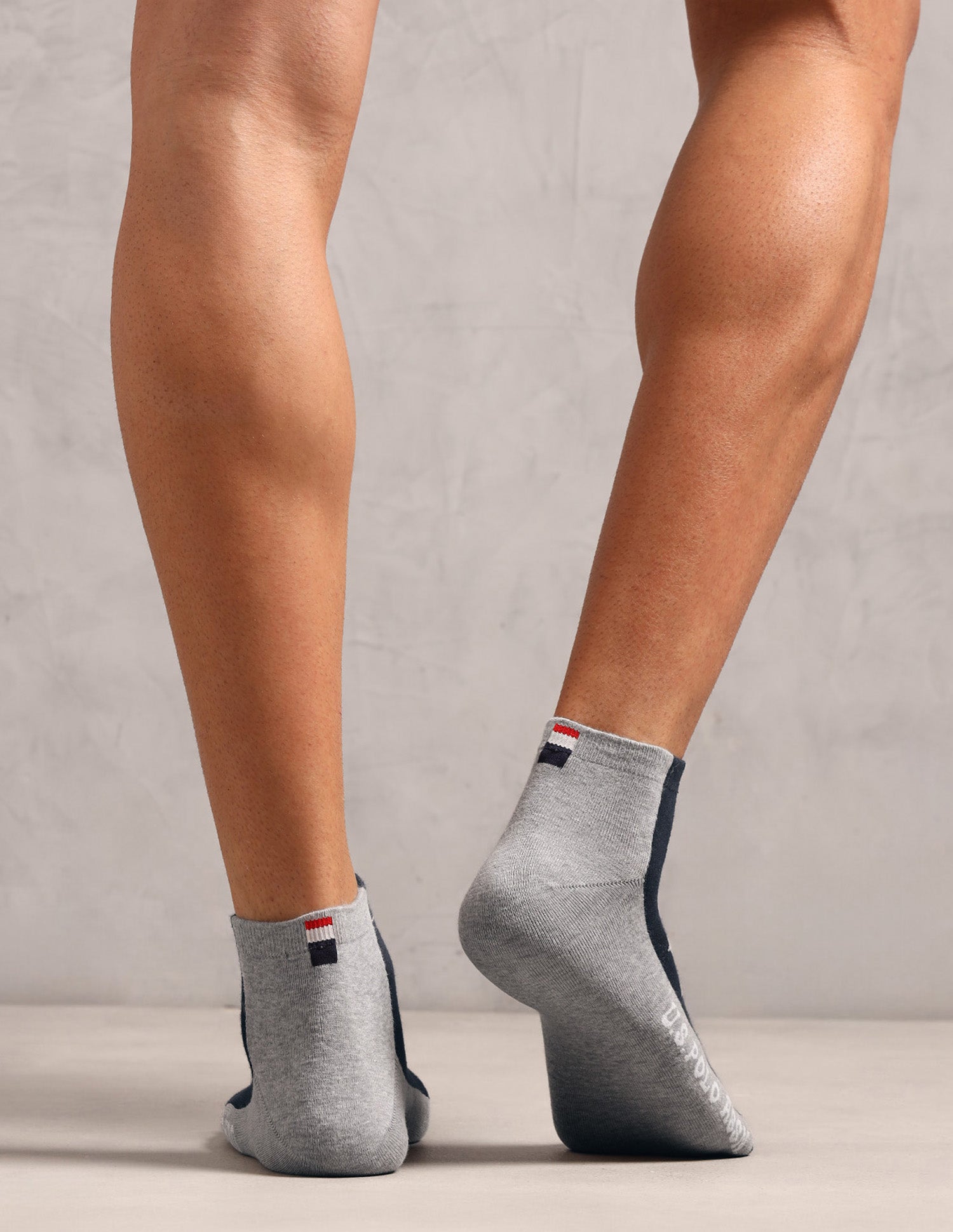 Ankle Length Stretch ES011 Socks - Pack Of 3 Navy, Navy, Light Grey Mel - U.S. Polo Assn. India | Large