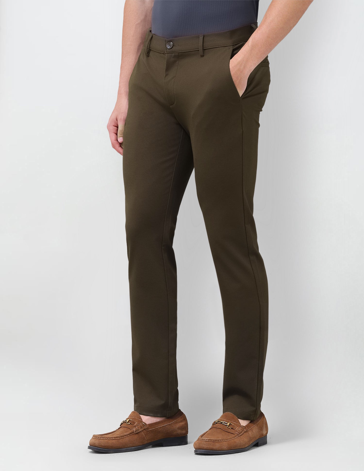 Denver Slim Fit Mid Rise Trousers Brown - U.S. Polo Assn. India | Large
