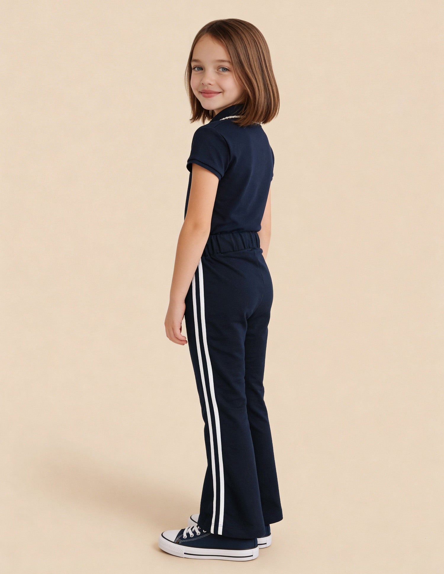 Solid Flared Fit Track Pants Navy - U.S. Polo Assn. India | Large
