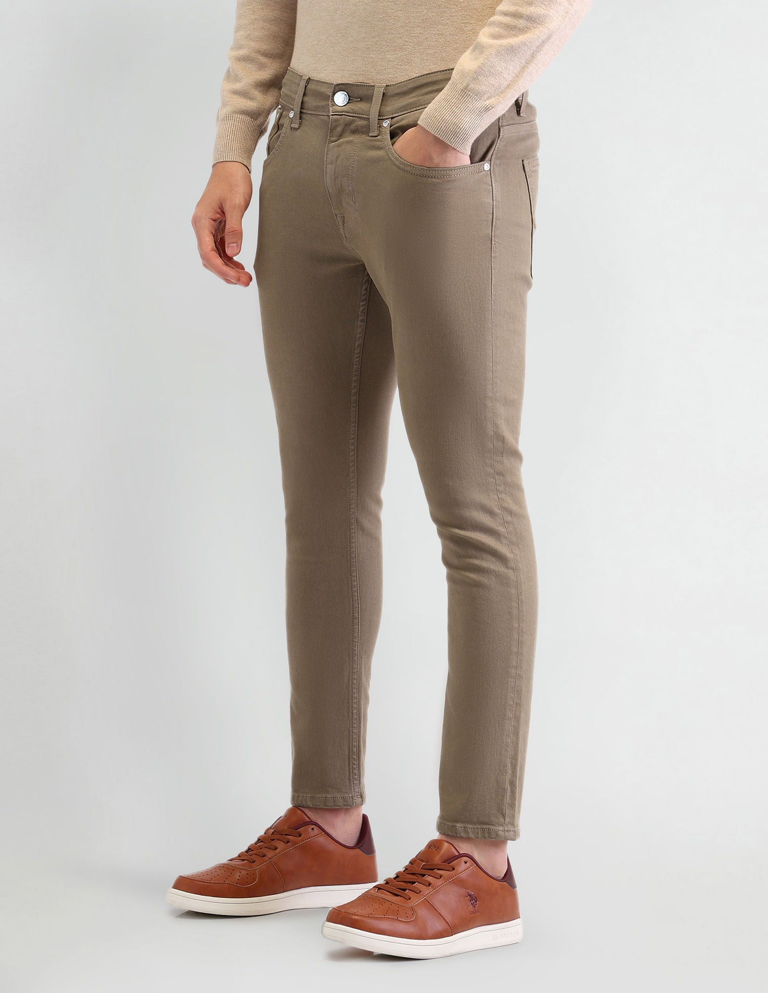 Henry Cropped Fit Jeans Khaki - U.S. POLO ASSN. | Large