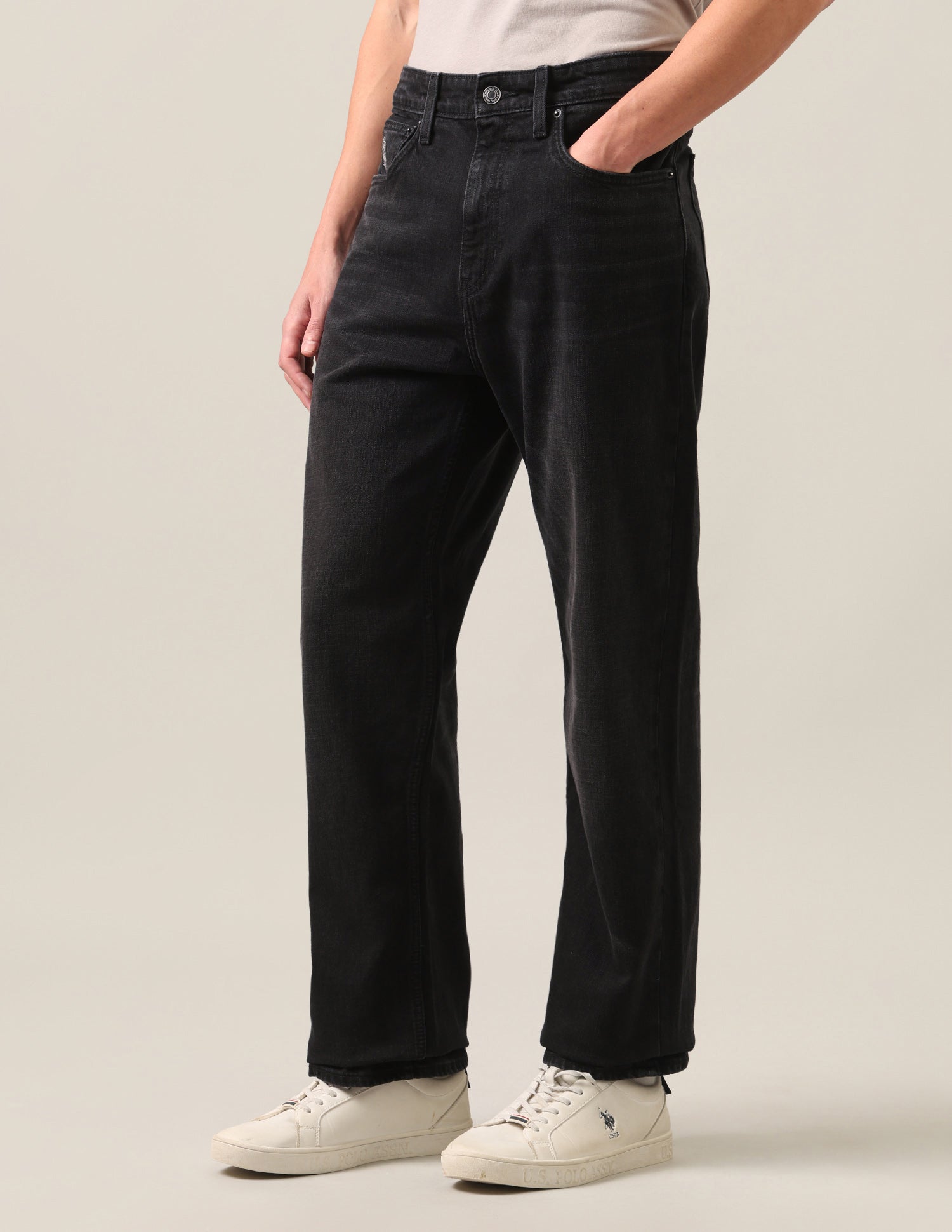 Logan Loose Straight Fit Black Jeans Washed Black - U.S. Polo Assn. India | Large