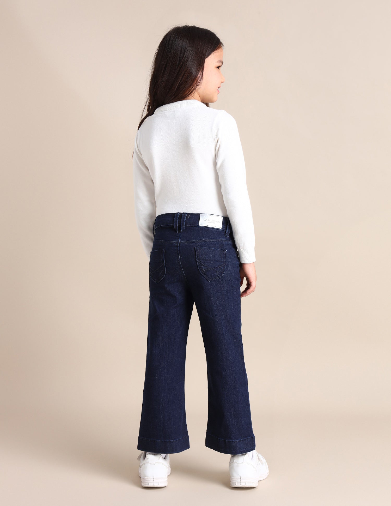 Girls Cotton Bootcut Fit Jeans Blue - U.S. POLO ASSN. | Large