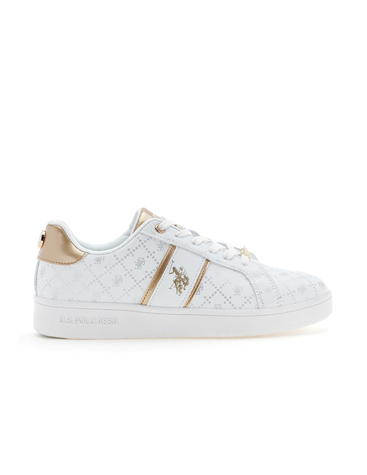 Women Monogram Harriet Sneakers White - U.S. POLO ASSN. | Large