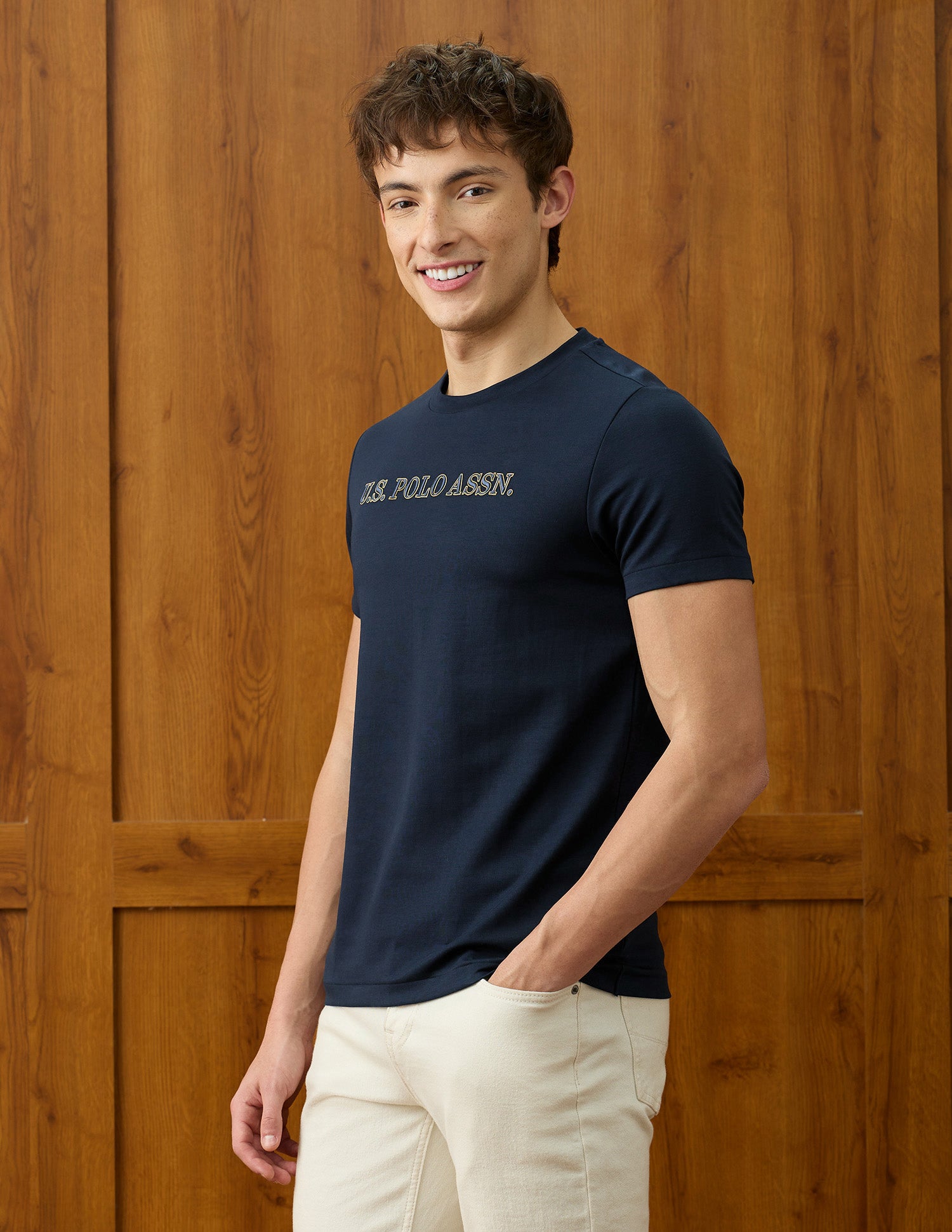 Solid Slim Fit T-Shirt Navy - U.S. Polo Assn. India | Large