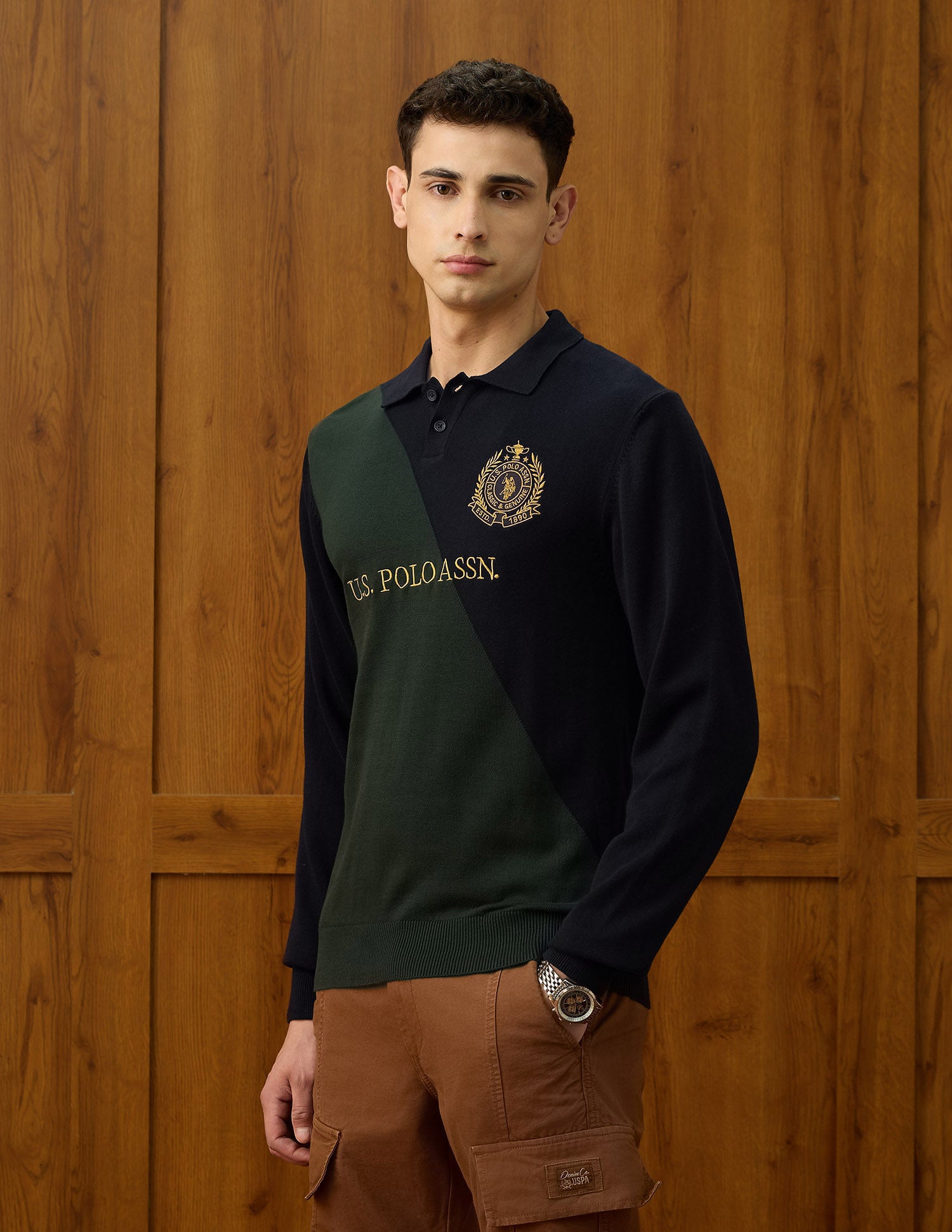 Brand Embroidered Varsity Theatre Sweater Navy - U.S. POLO ASSN. | Large