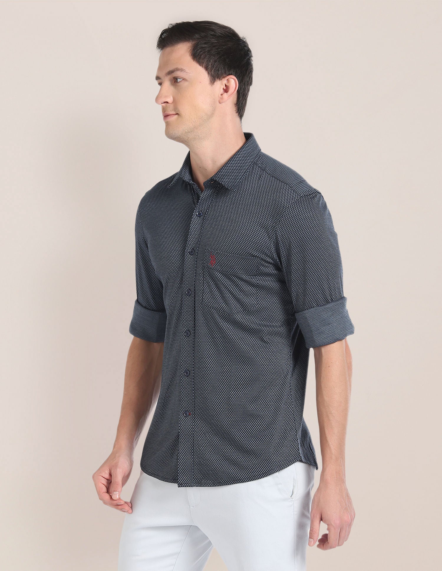 Geometric Print Casual Shirt Black - U.S. Polo Assn. India | Large
