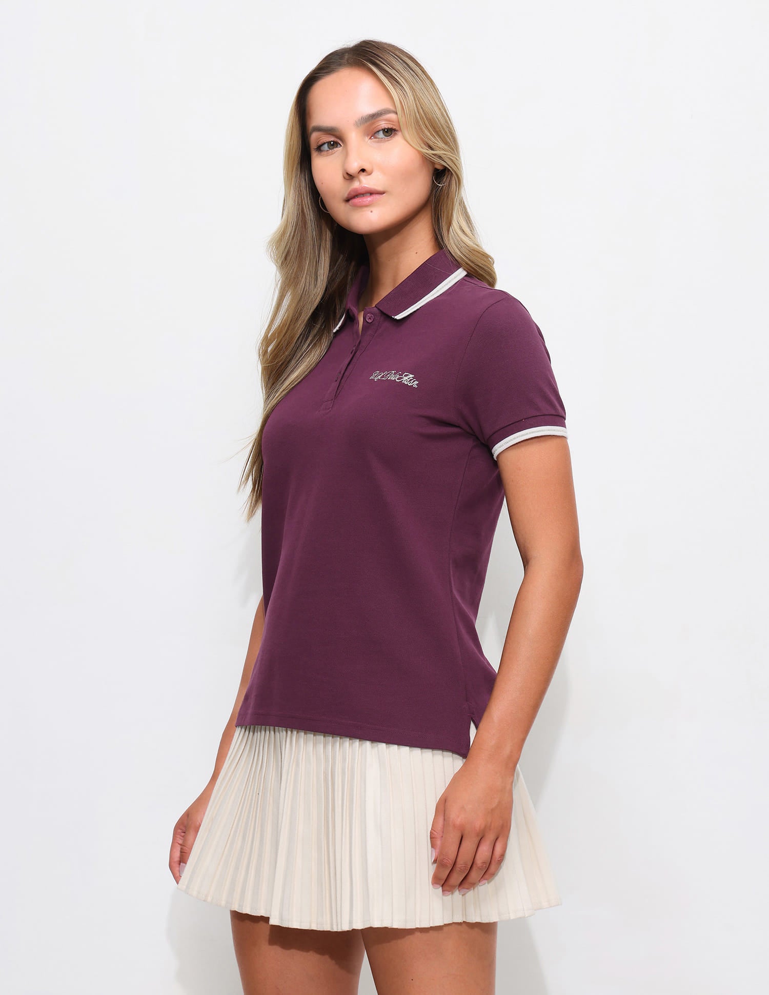 Tipped Collar Regular Fit Polo Shirt Purple - U.S. Polo Assn. India | Large