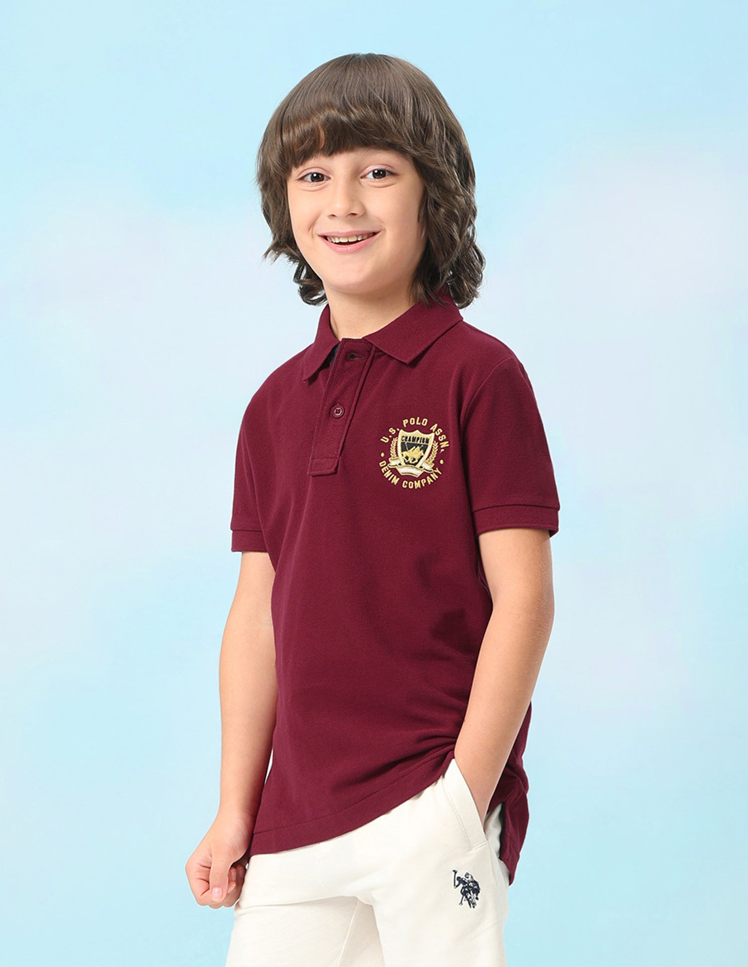 Solid Regular Fit Polo Shirt Maroon - U.S. Polo Assn. India | Large