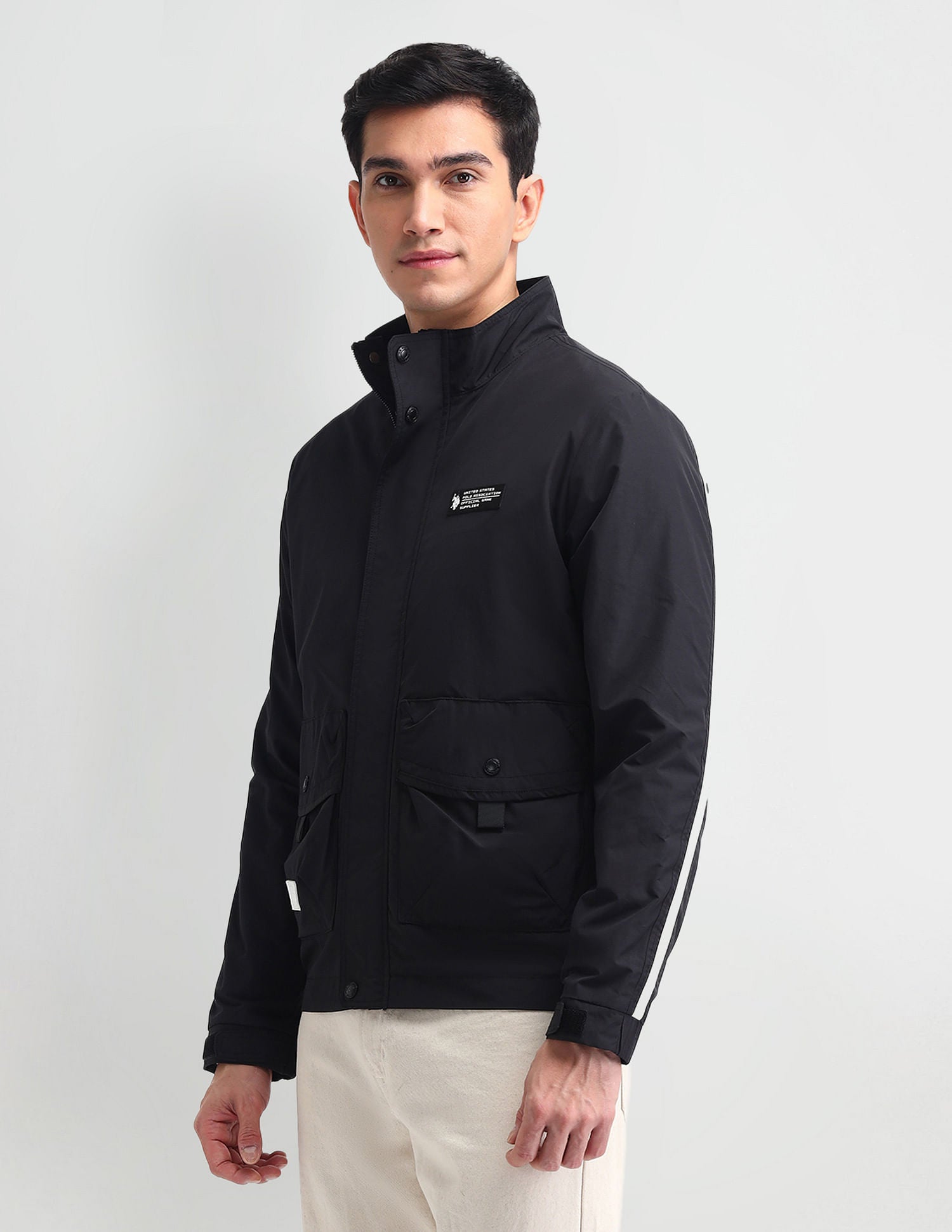 Regular Fit Solid Casual Jacket Black - U.S. POLO ASSN. | Large