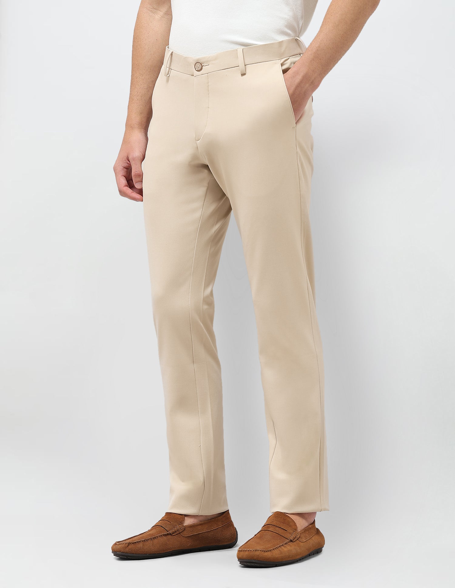 Mid Rise Denver Slim Fit Trousers Beige - U.S. Polo Assn. India | Large