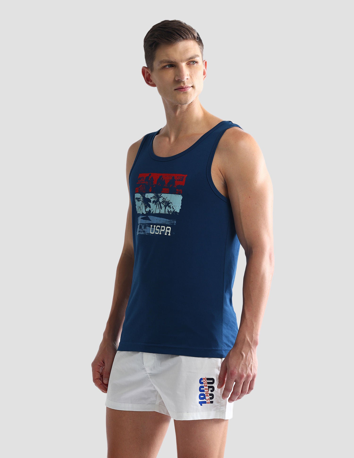 Graphic Print Cotton OEV02 Vest - Pack Of 1 Navy - U.S. POLO ASSN. | Large