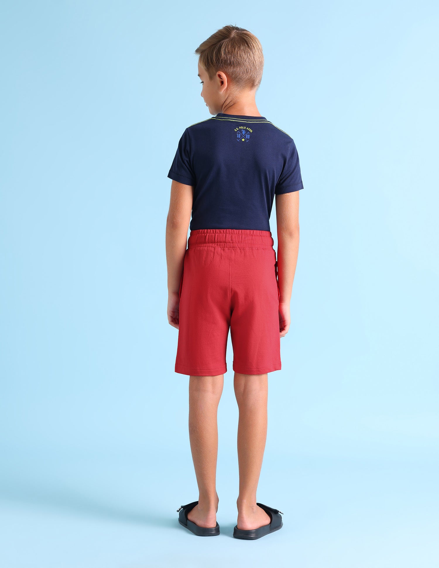 Pure Cotton Mid Rise IKSA Shorts - Pack Of 1 Red - U.S. POLO ASSN. | Large