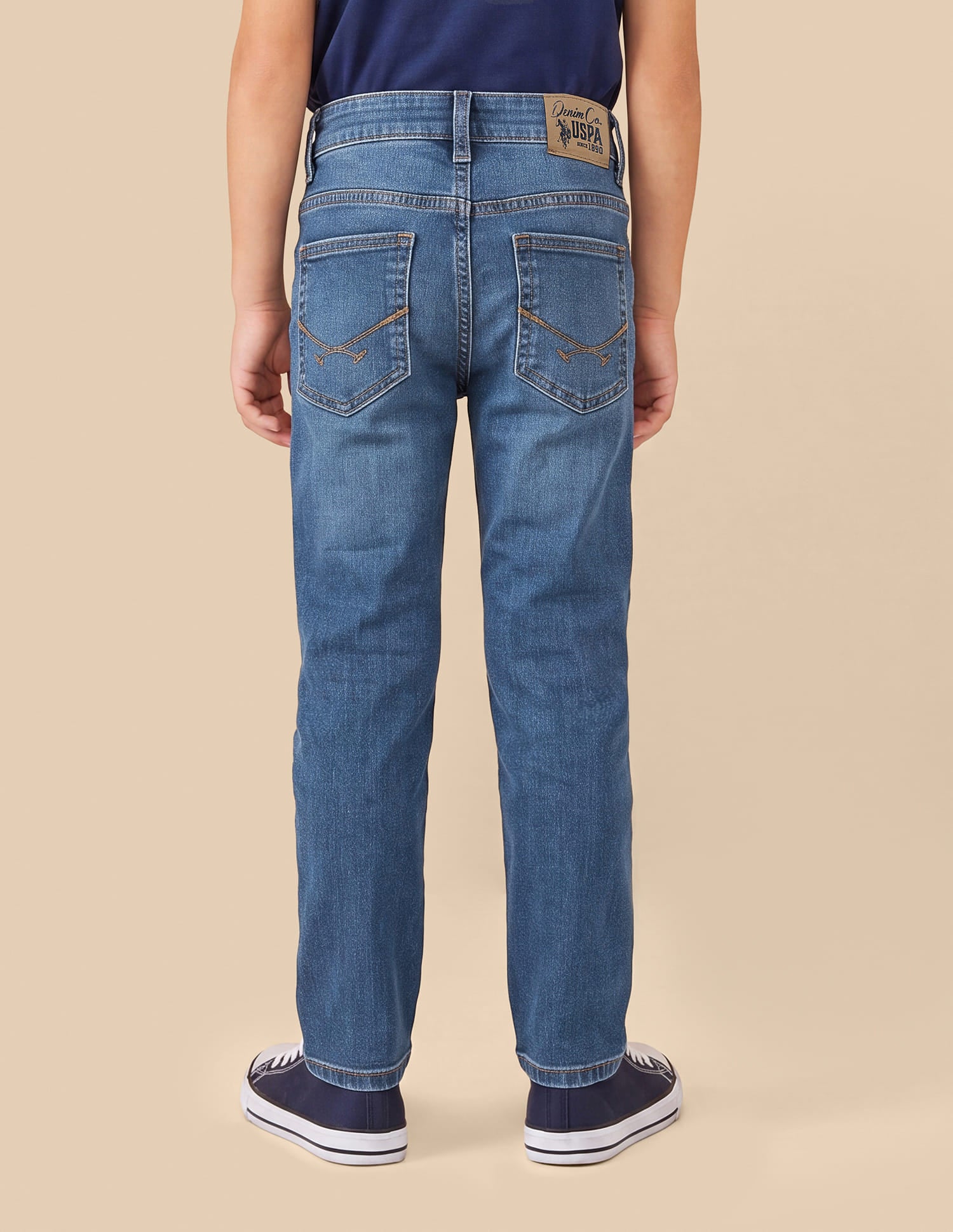 Slim Fit Whiskered Jeans Blue - U.S. Polo Assn. India | Large