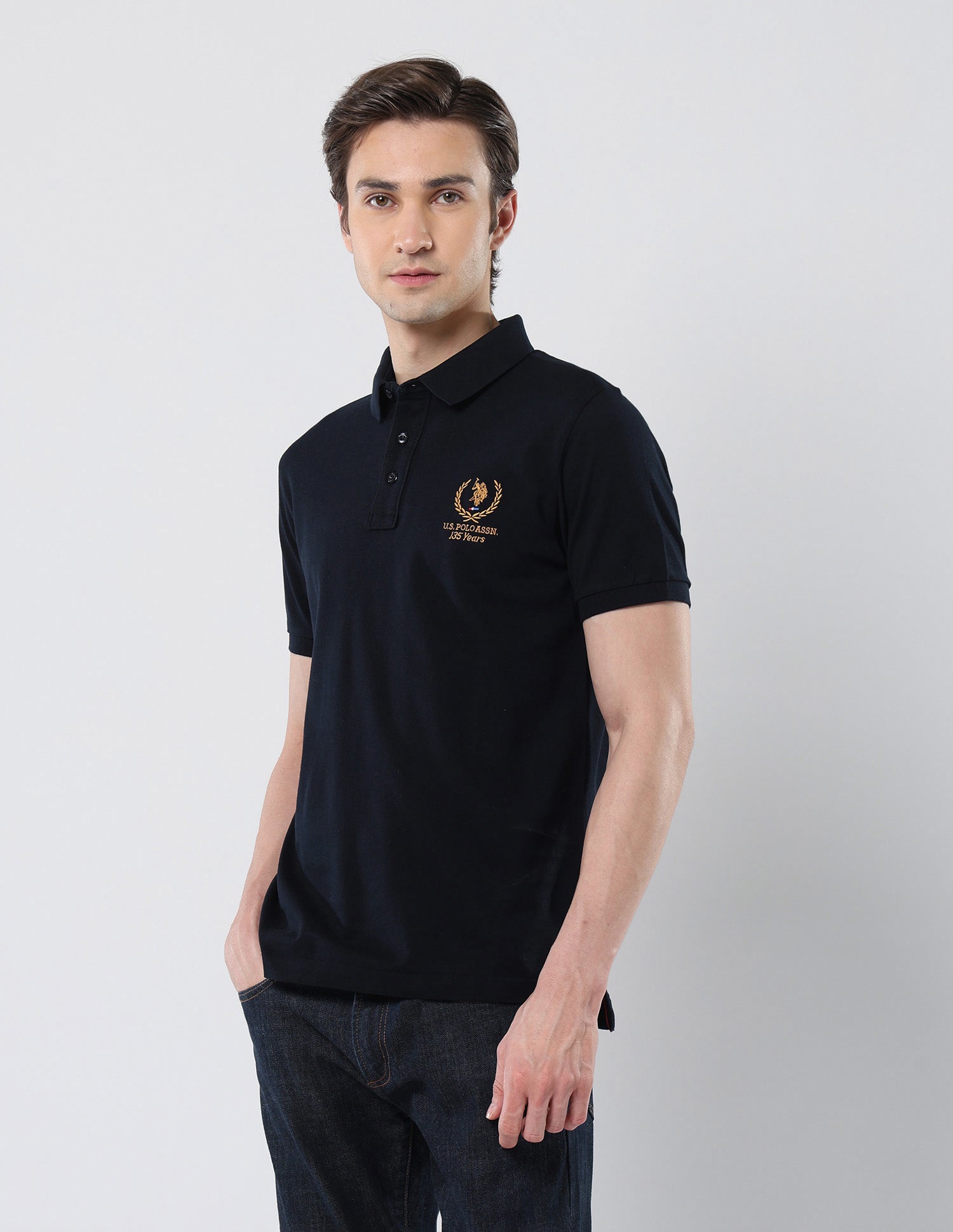 Brand Embroidered 135 Anniversary Polo Shirt Navy - U.S. Polo Assn. India | Large