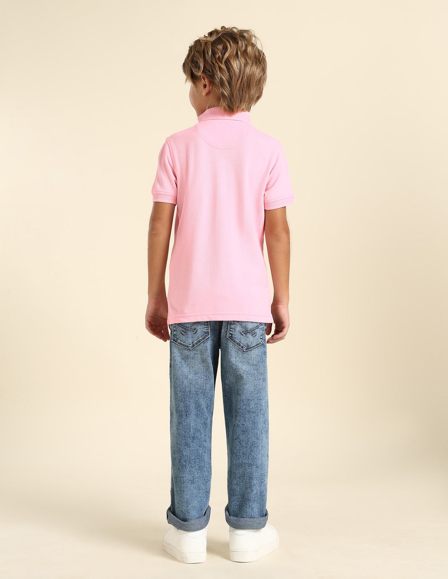 Boys Solid Regular Fit Polo Shirt Pink - U.S. POLO ASSN. | Large