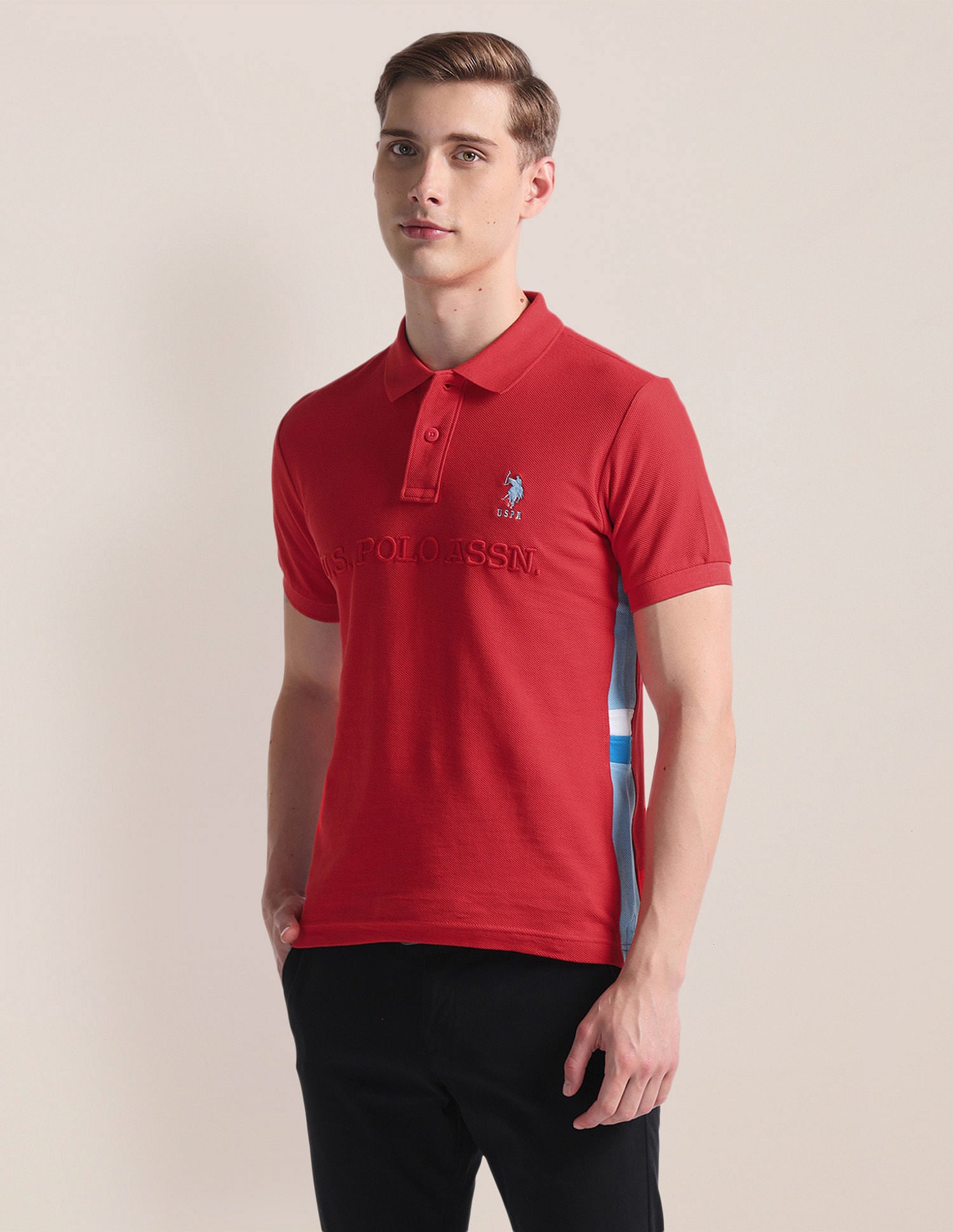 Slim Fit Iconic Number Polo Shirt Red - U.S. POLO ASSN. | Large