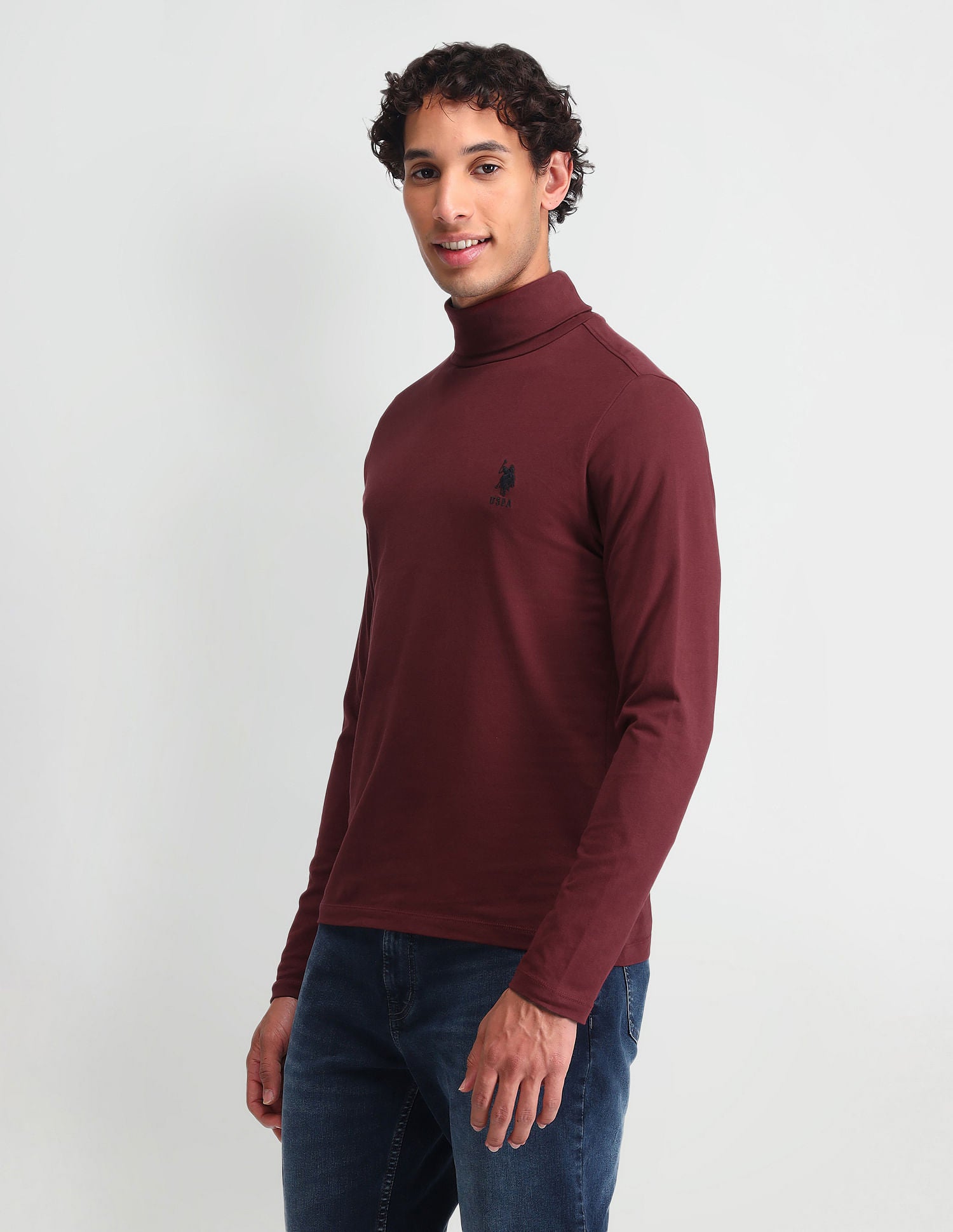 Outdoor Muscle Fit Solid T-Shirt Wine - U.S. POLO ASSN. | Large