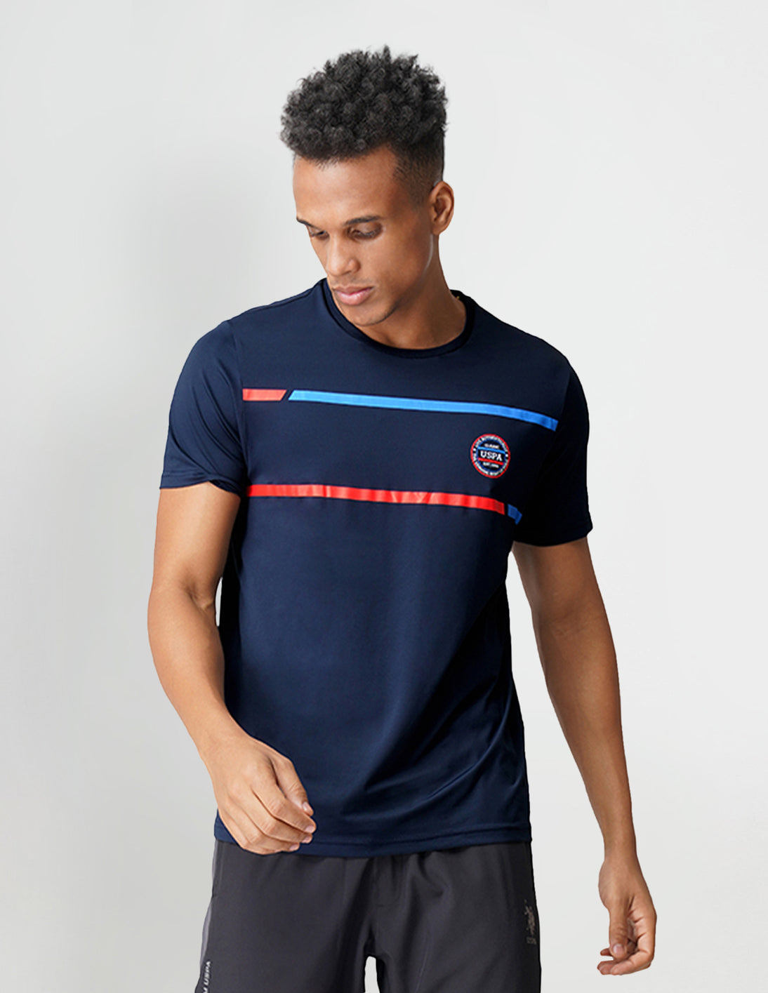 Brand Stripe Crew Neck I714 Lounge T-Shirt - Pack Of 1 Navy - U.S. POLO ASSN. | Large