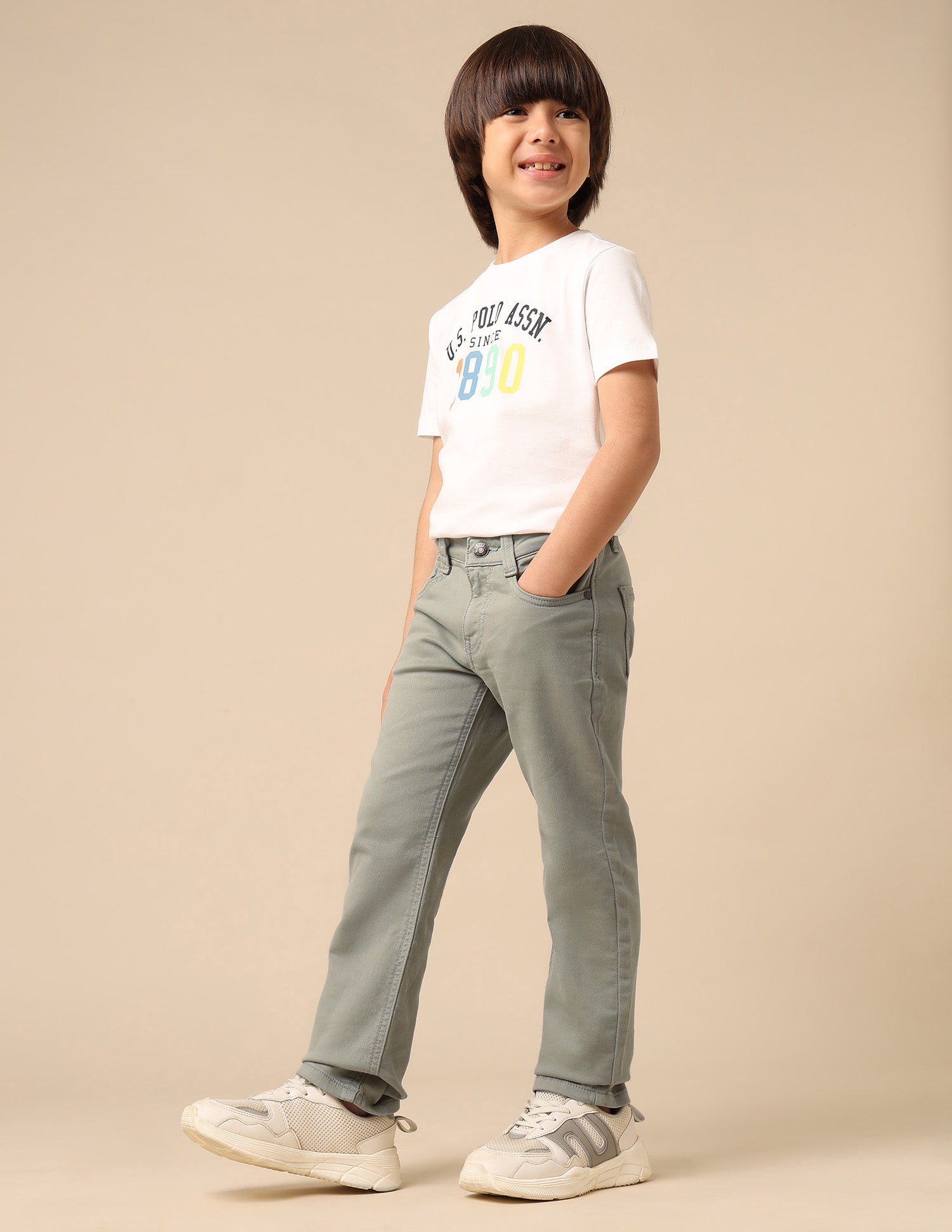 Boys Mid Rise Relaxed Fit Jeans Olive - U.S. POLO ASSN. | Large