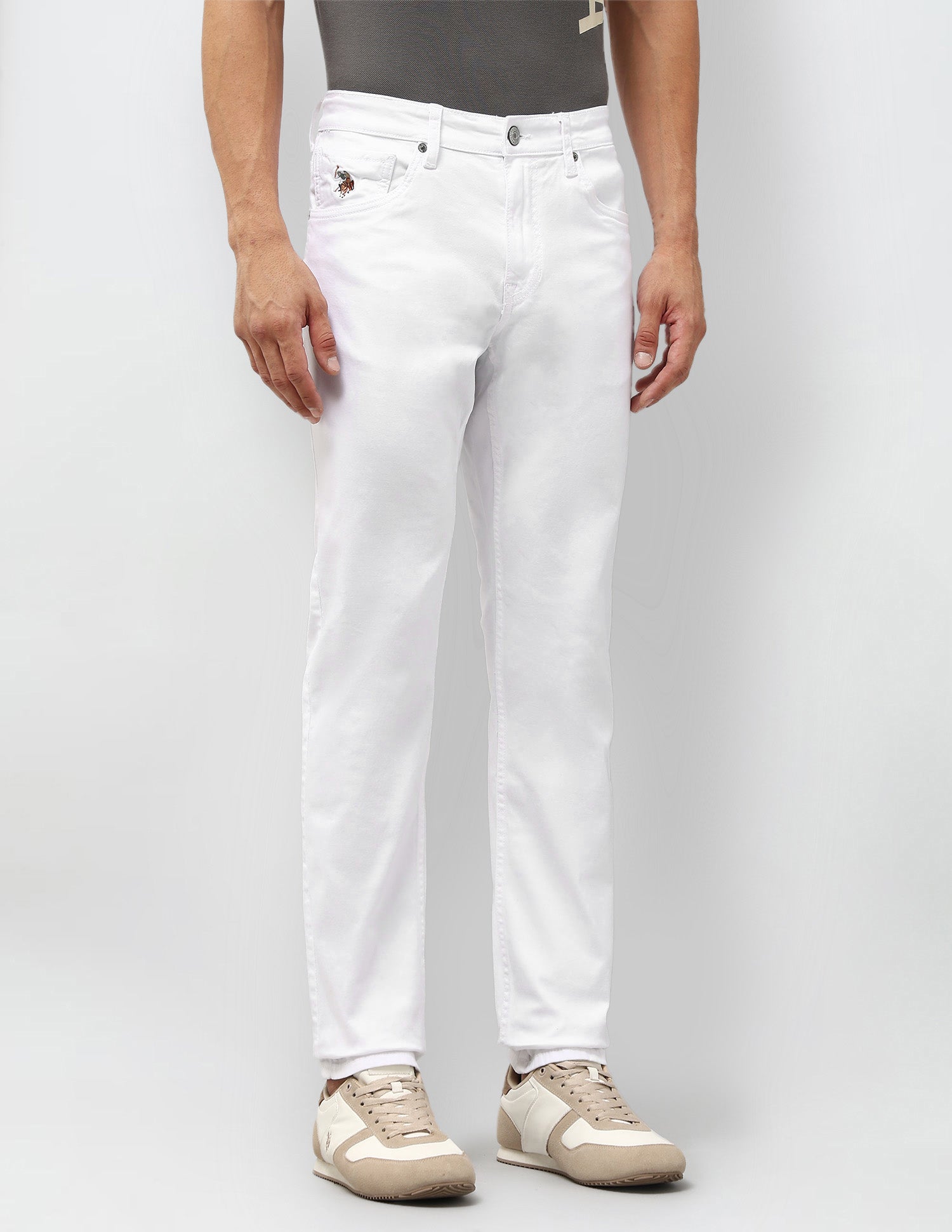 Brandon Slim Tapered Fit White Jeans White - U.S. POLO ASSN. | Large