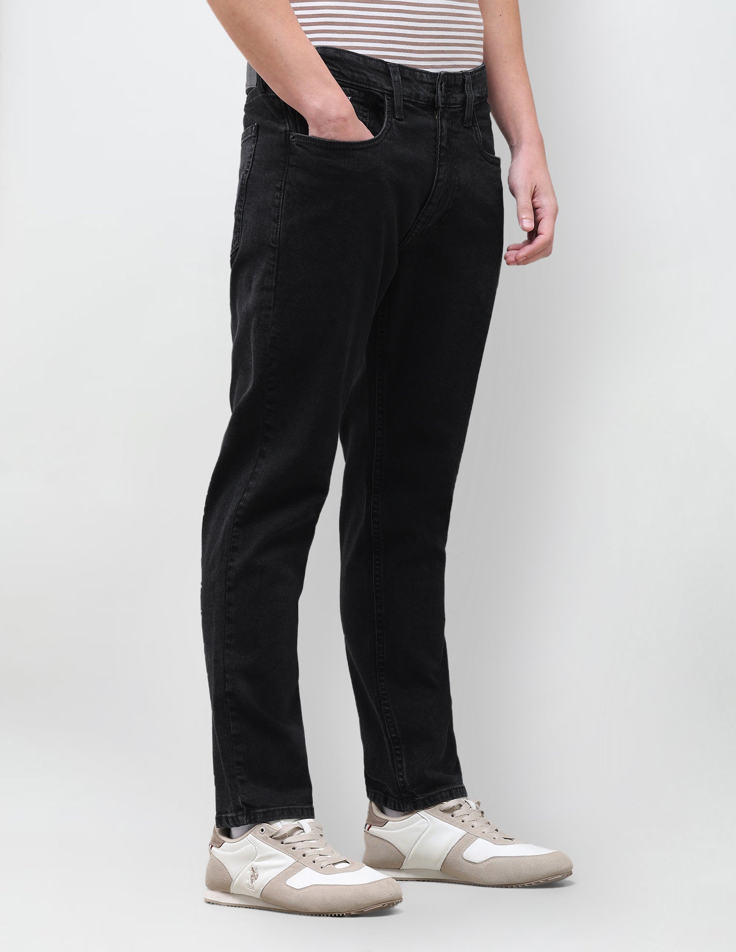 Cole Comfort Cropped Fit Black Jeans Black - U.S. Polo Assn. India | Large