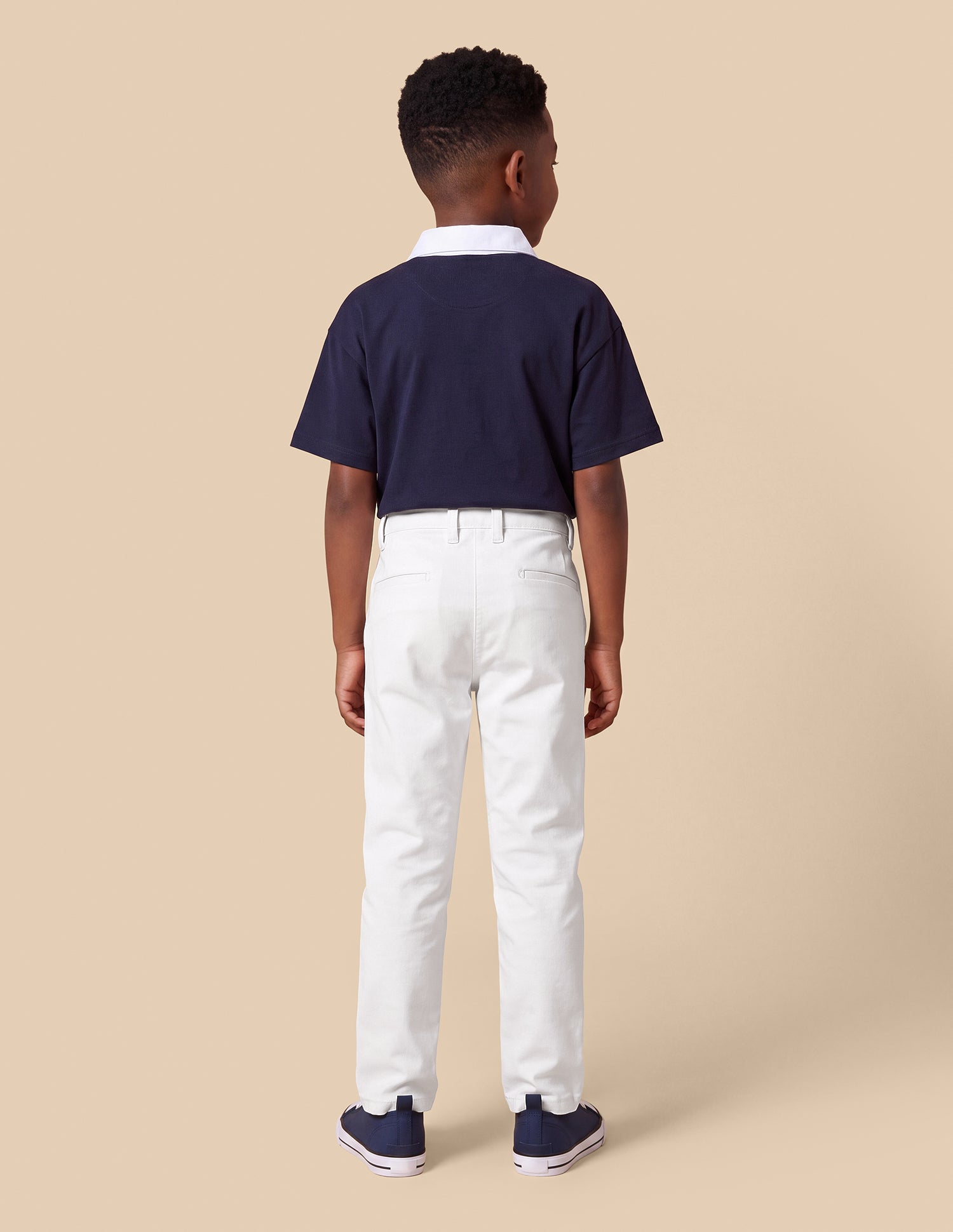 Solid Slim Fit Trousers White - U.S. Polo Assn. India | Large