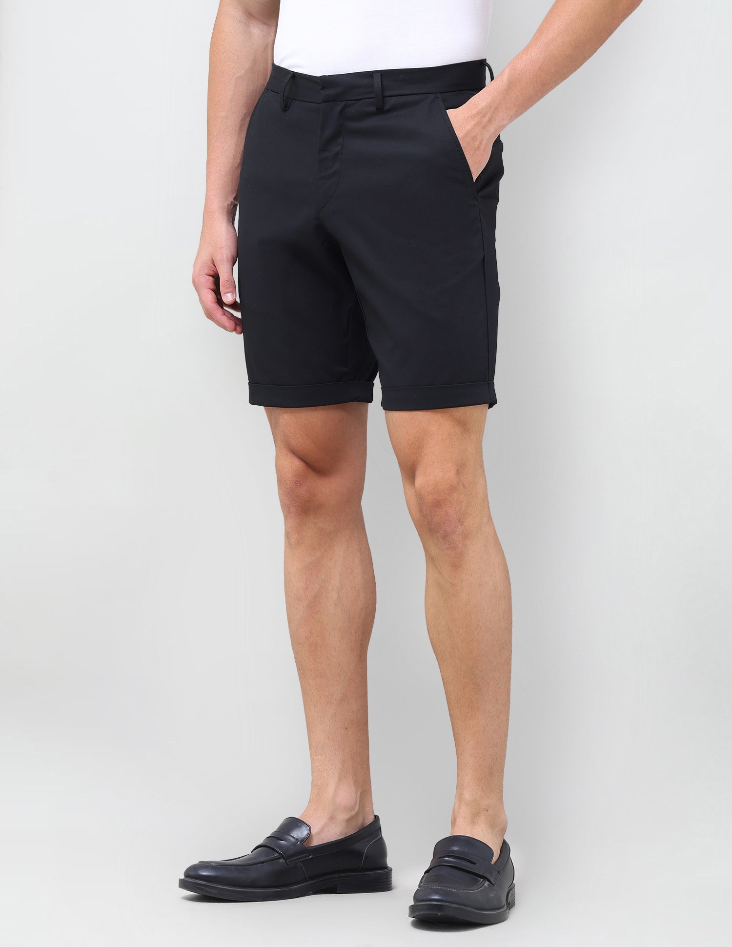 Slim Fit Twill Chino Shorts Black - U.S. Polo Assn. India | Large