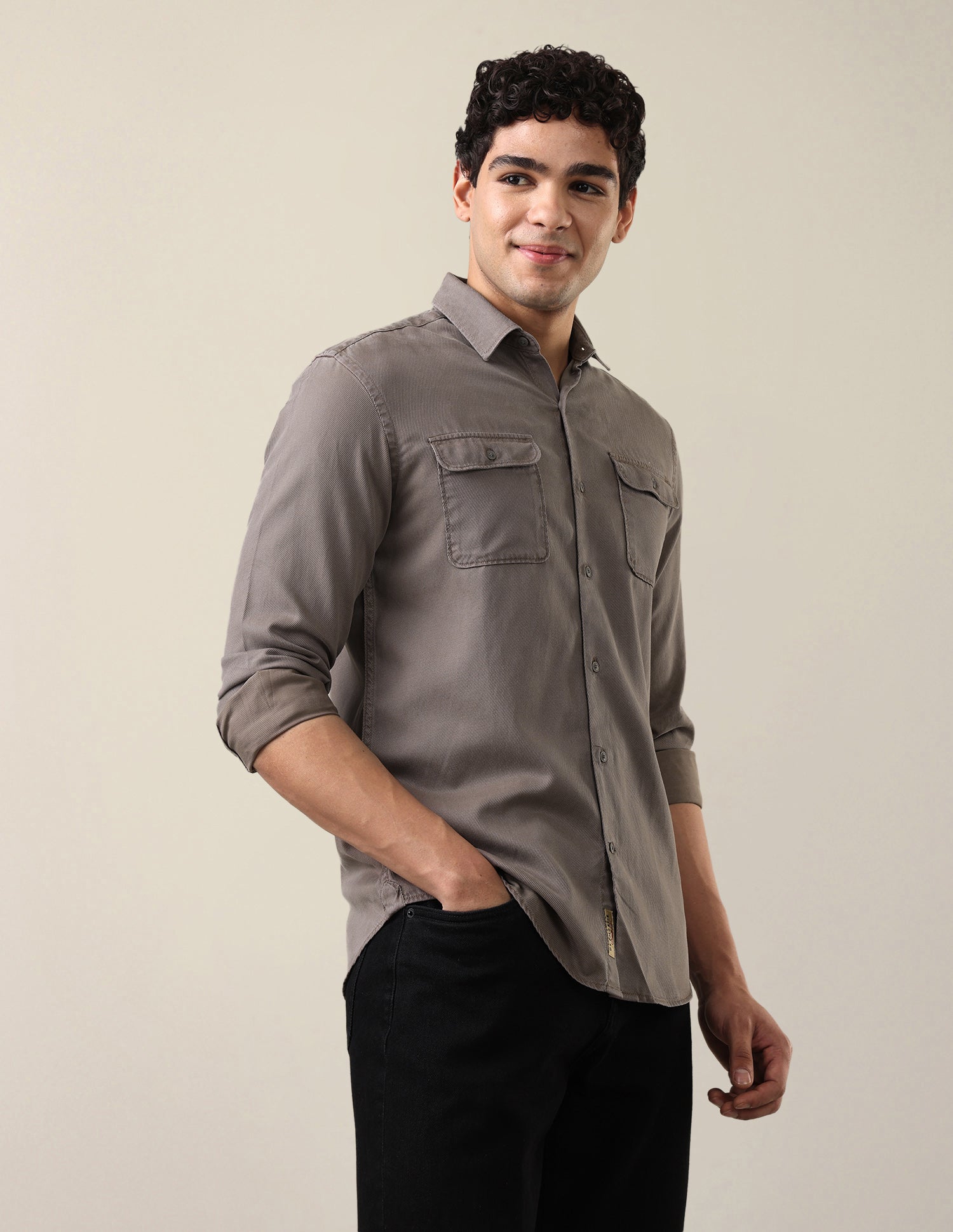 Solid Regular Fit Shirt Grey - U.S. Polo Assn. India | Large