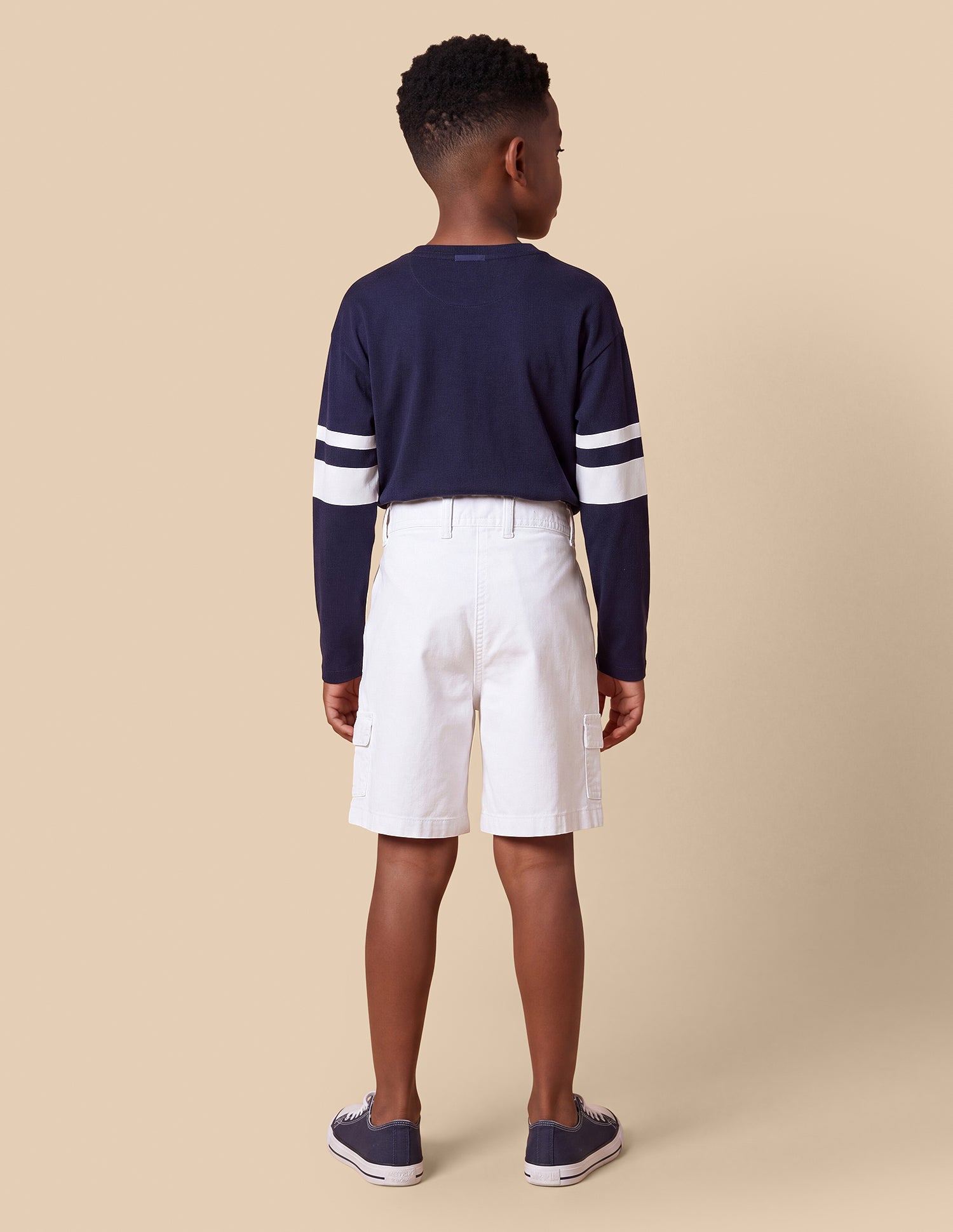 Mid Rise Relaxed Fit Cargo Shorts Off White - U.S. Polo Assn. India | Large