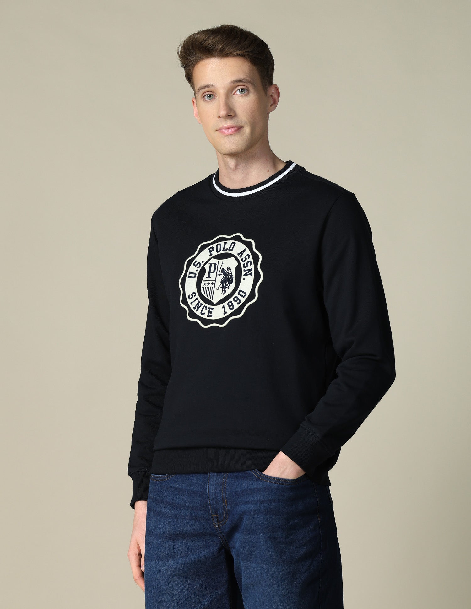 Brand Embroidered Regular Fit Sweatshirt Navy - U.S. POLO ASSN. | Large