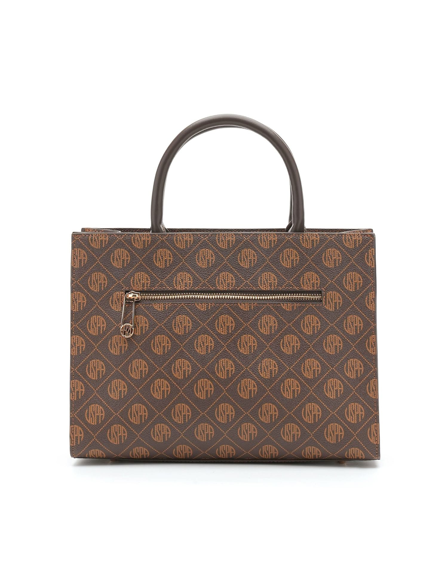 Bernice Monogram Satchel Bag Brown - U.S. Polo Assn. India | Large