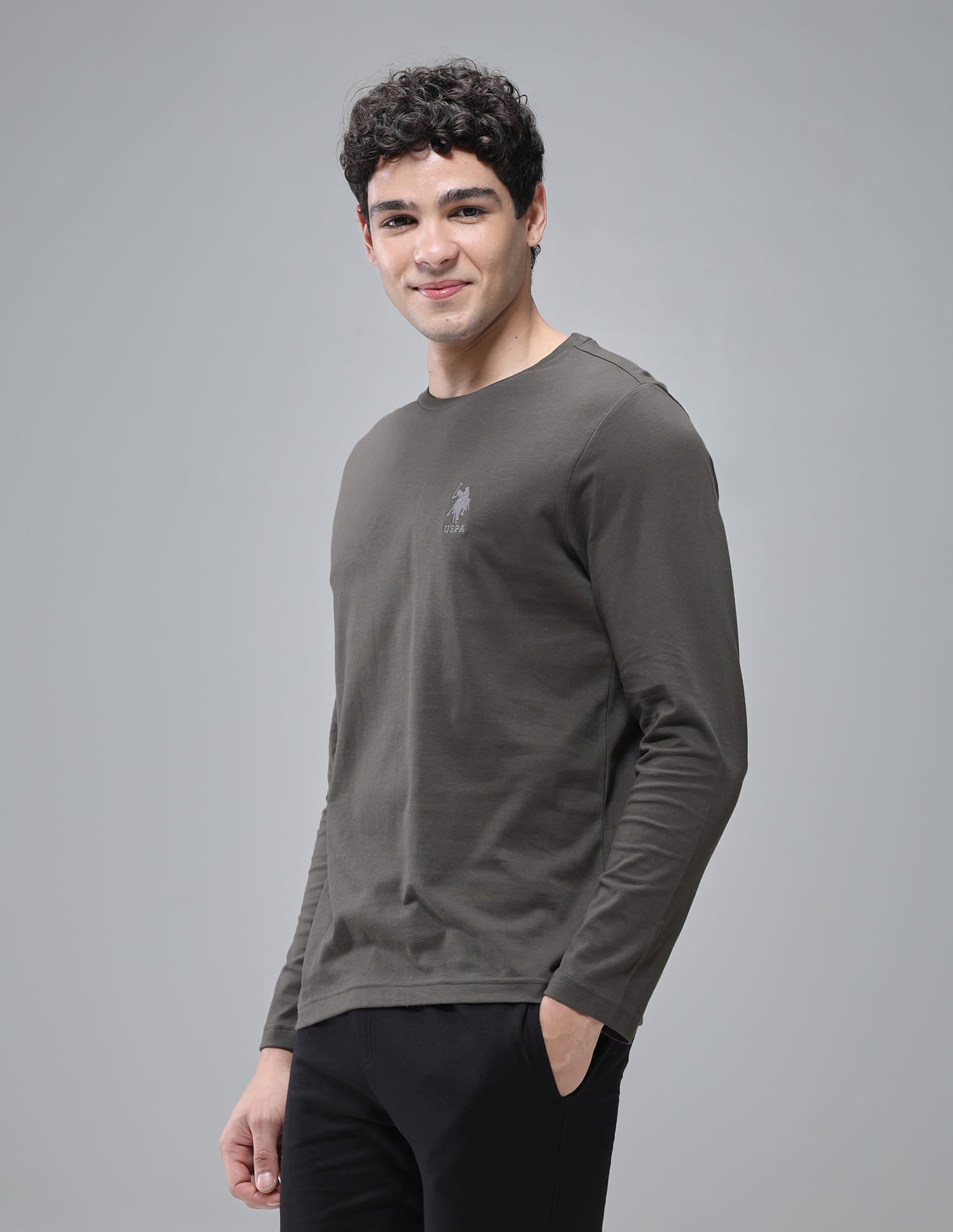 Comfort Fit Solid I693 Lounge T-Shirt - Pack Of 1 Grey - U.S. Polo Assn. India | Large