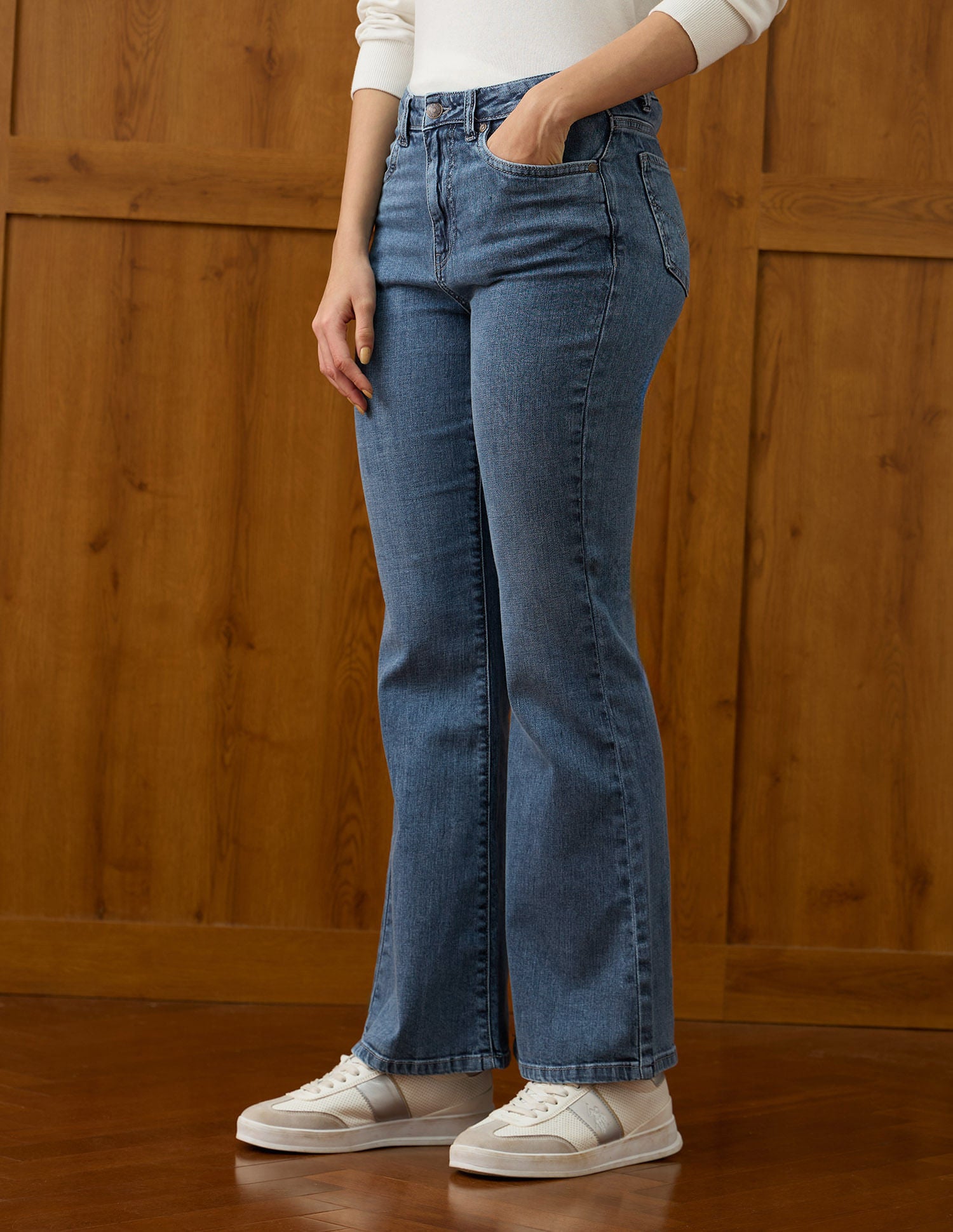 High Rise Flared Fit Jeans Blue - U.S. POLO ASSN. | Large