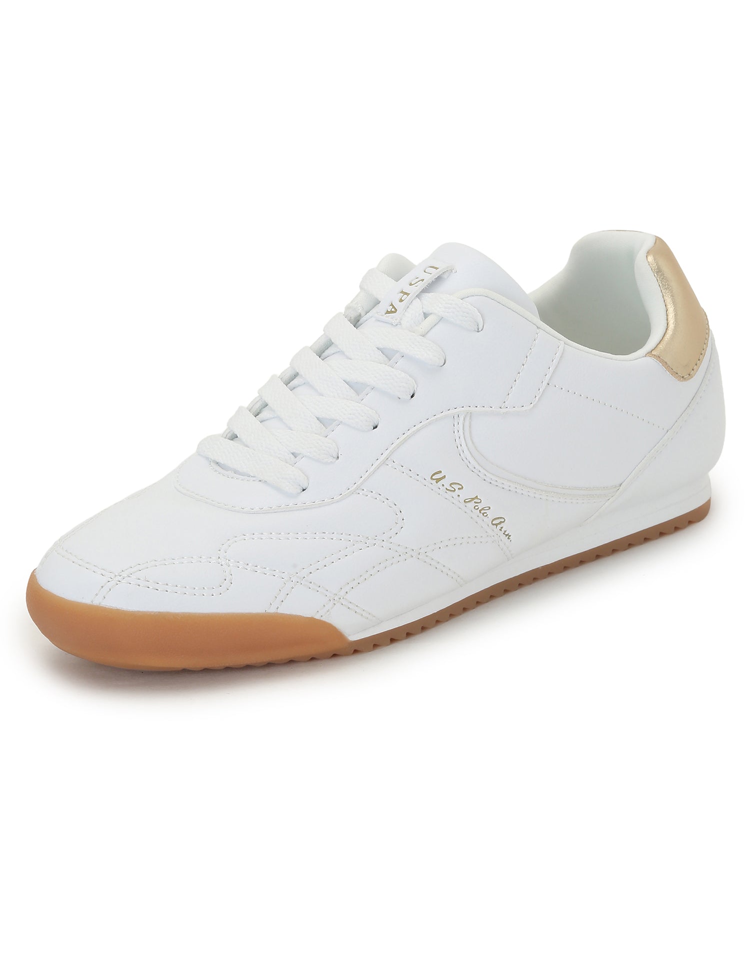 U.S. Polo Assn. Women Bruna Round Toe Casual Sneakers White - U.S. POLO ASSN. | Large