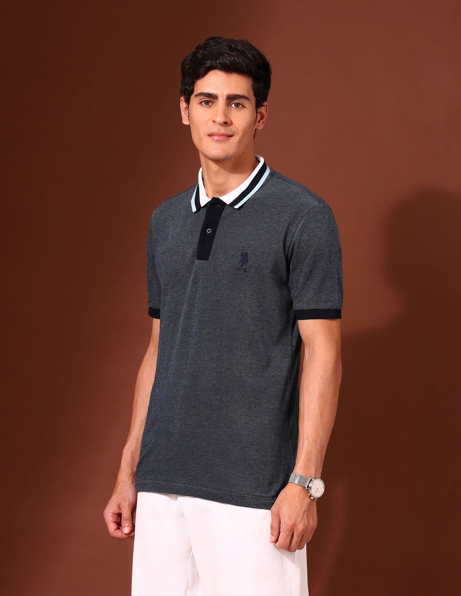 Slim Fit Work and Wander Polo Shirt Navy - U.S. Polo Assn. India | Large