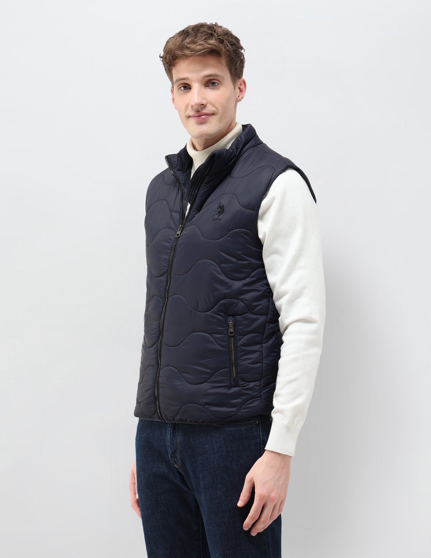 Regular Fit Sleeveless Quilted Jacket Navy - U.S. Polo Assn. India | Large