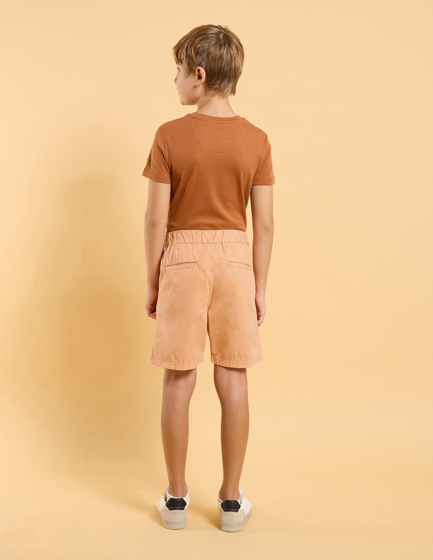 Boys Solid Regular Fit Shorts Peach - U.S. POLO ASSN. | Large