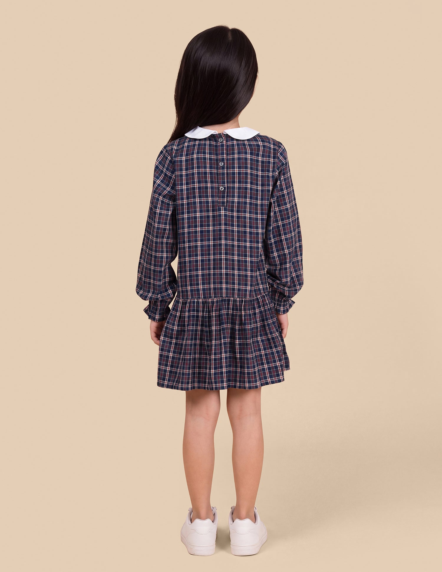Checked Relaxed Fit Princess Line Dress Navy - U.S. Polo Assn. India | Large