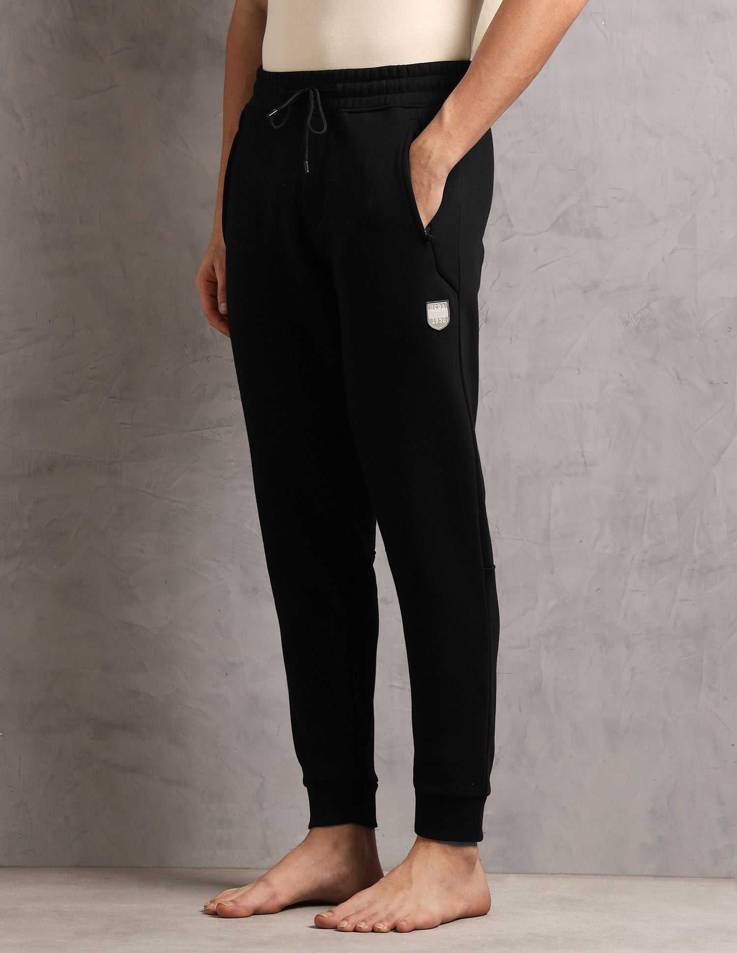 Comfort Fit  Cotton OJ008-PL  Lounge Joggers - Pack Of 1 Black - U.S. Polo Assn. India | Large