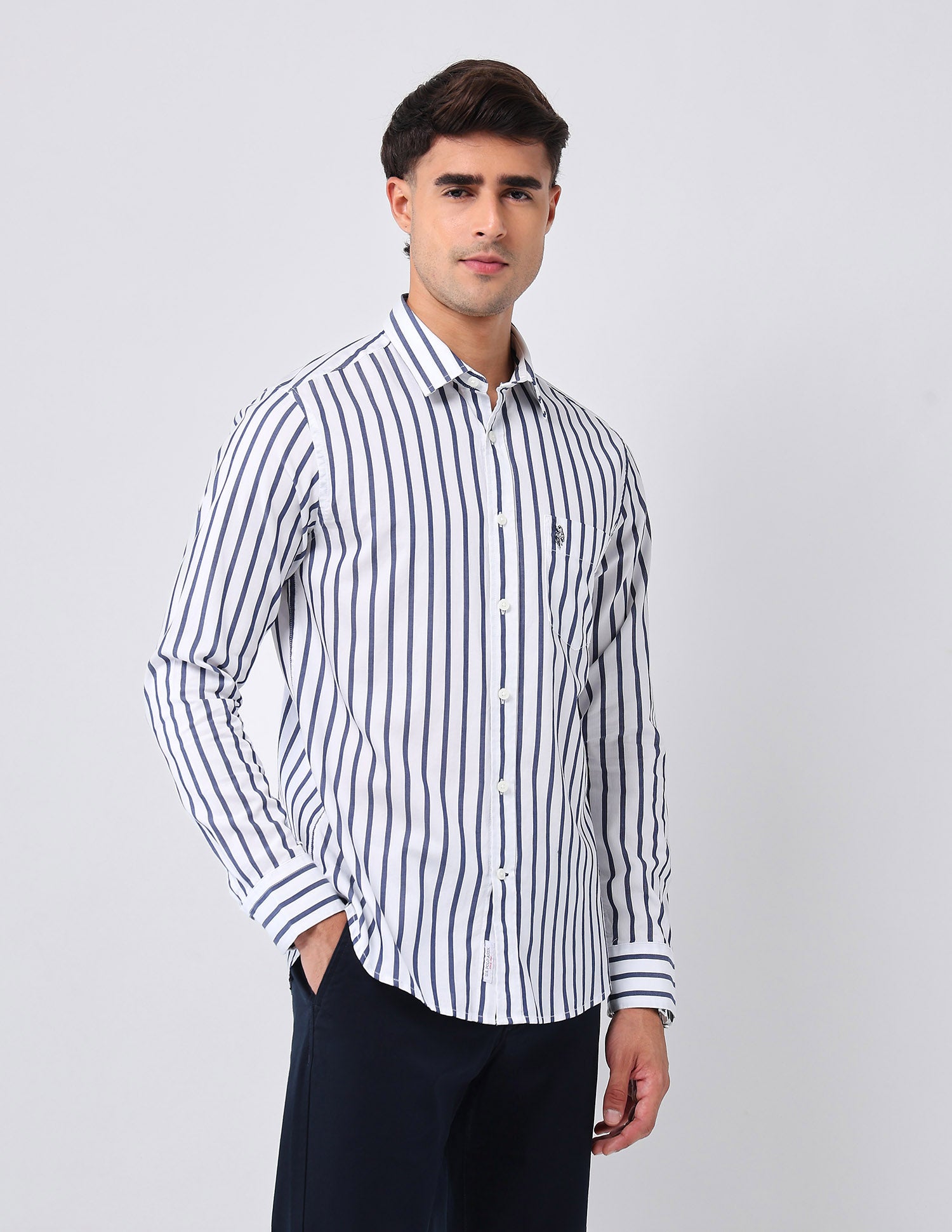 Vertical Striped 135Th Shirt Navy - U.S. Polo Assn. India | Large