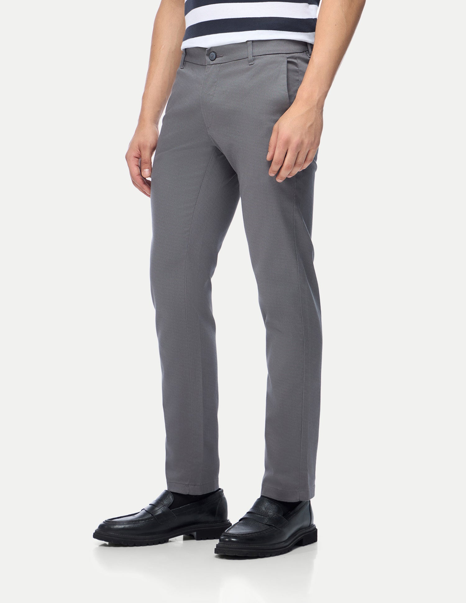 Denver Slim Fit Satin Trousers Dark Grey - U.S. Polo Assn. India | Large
